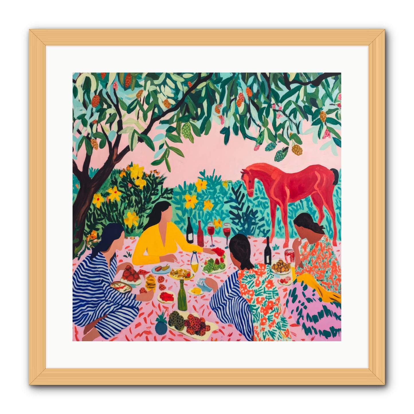 Summer Lingers -- Framed Print - Natural 20x20