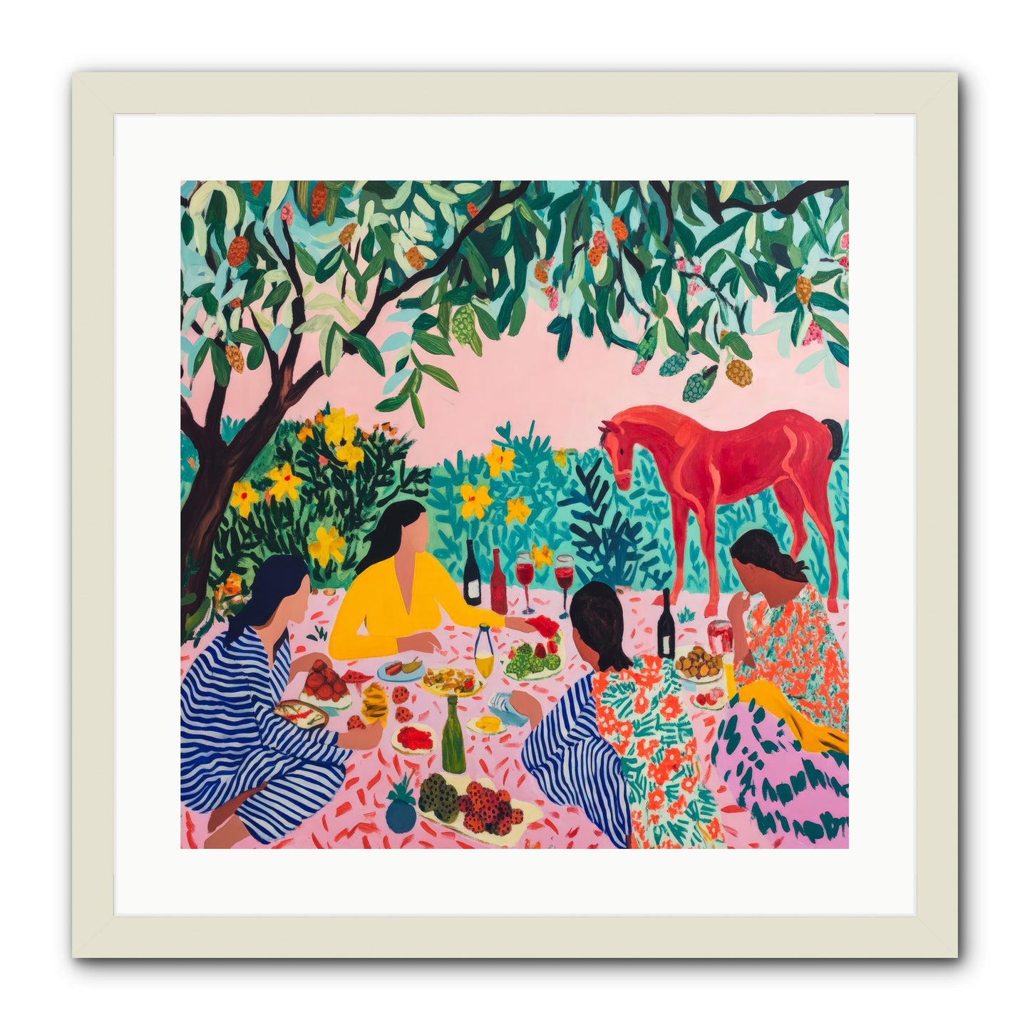 Summer Lingers -- Framed Print - White 20x20