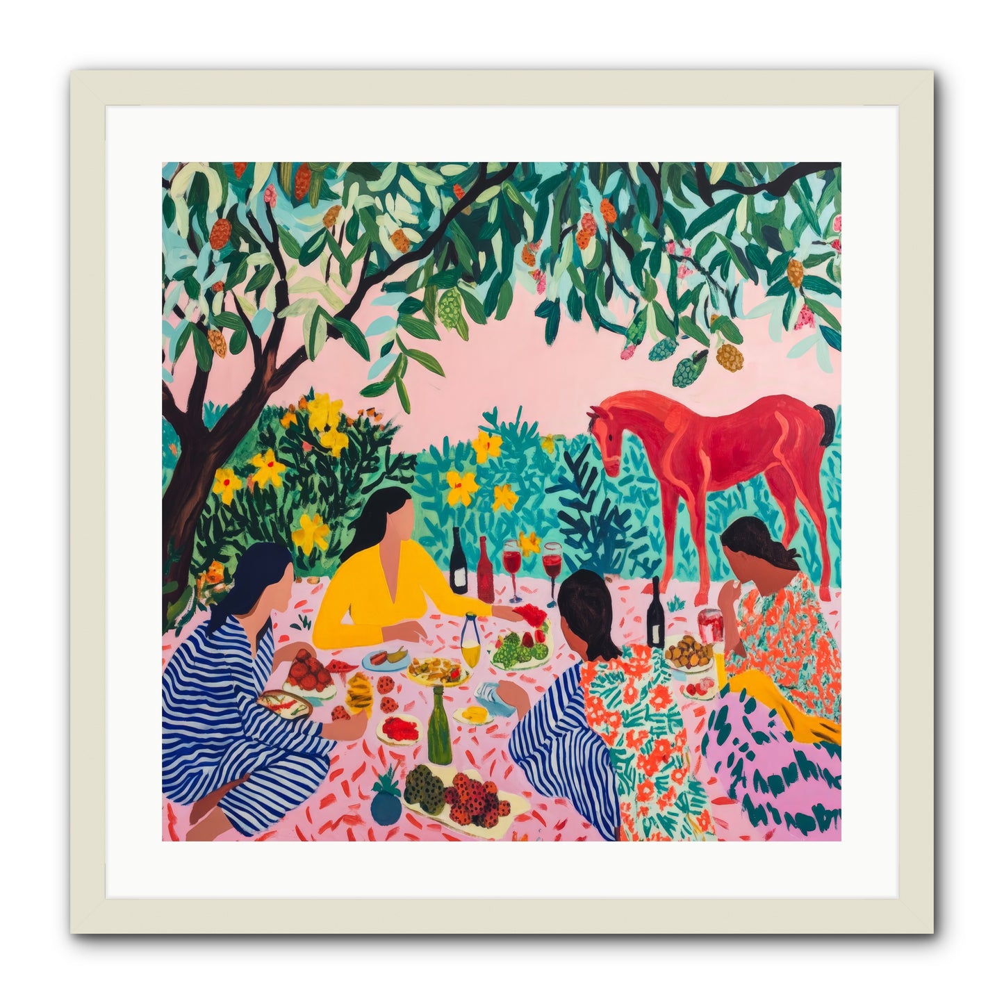 Summer Lingers -- Framed Print - White 24x24