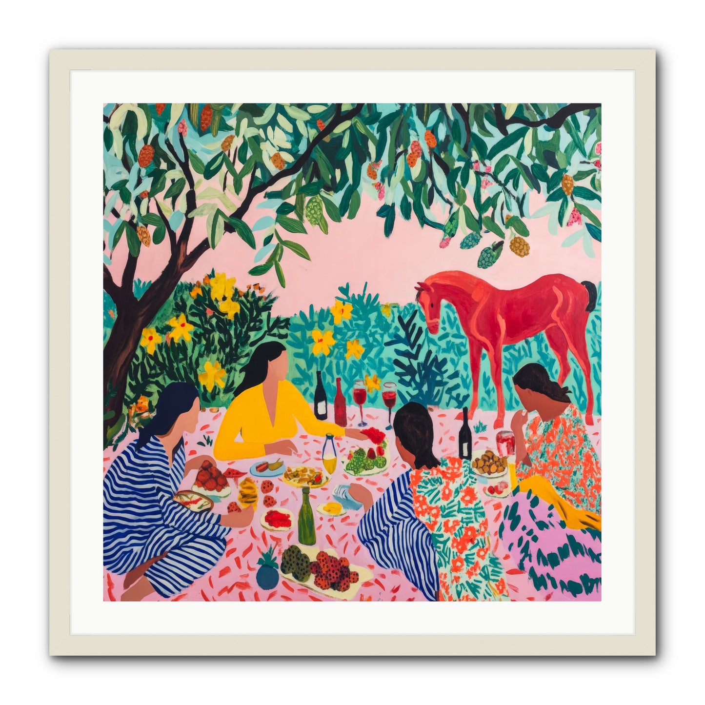 Summer Lingers -- Framed Print - White 30x30