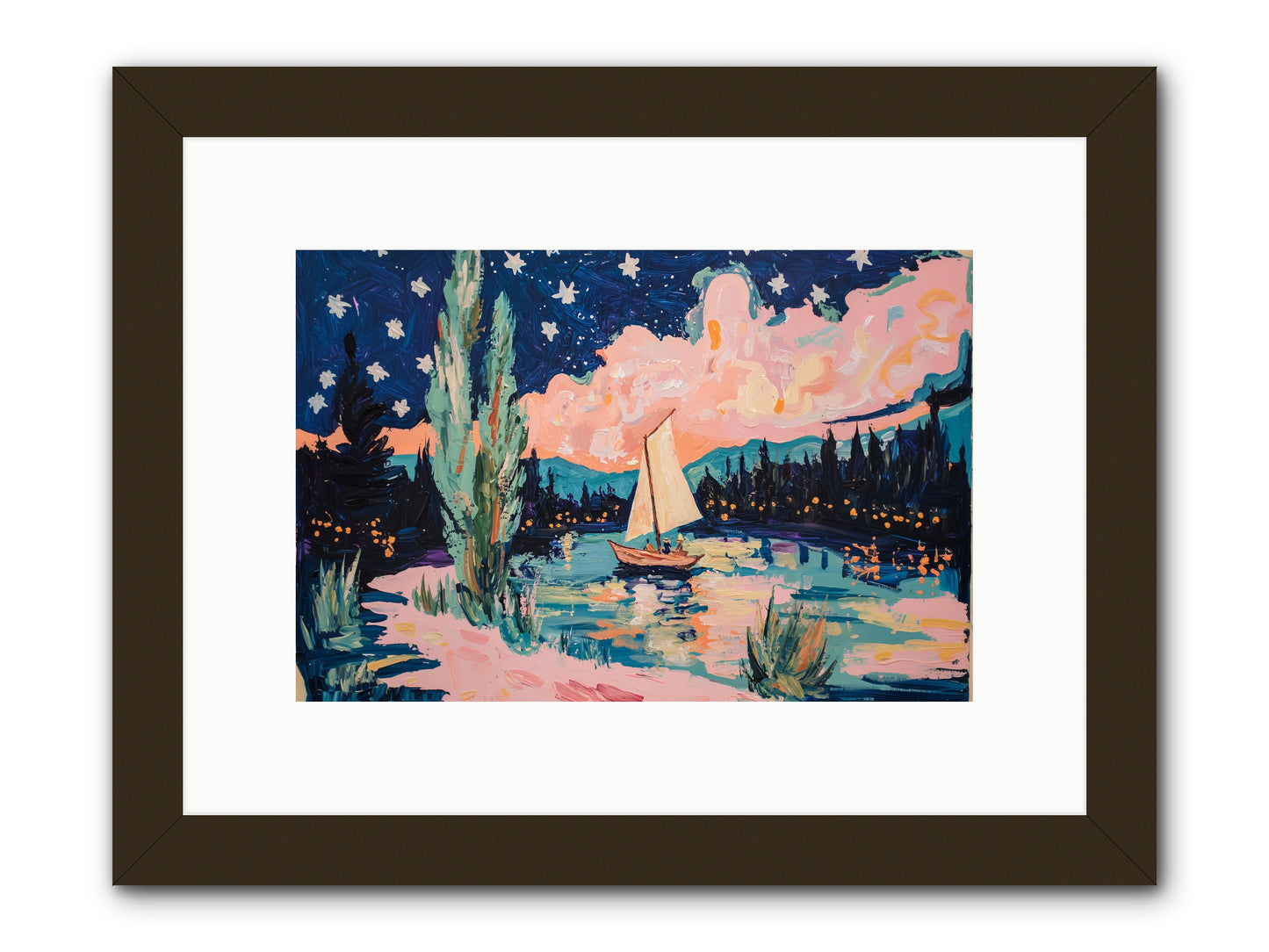 Summer Sails No. 1 -- Framed Print - Black 12x8