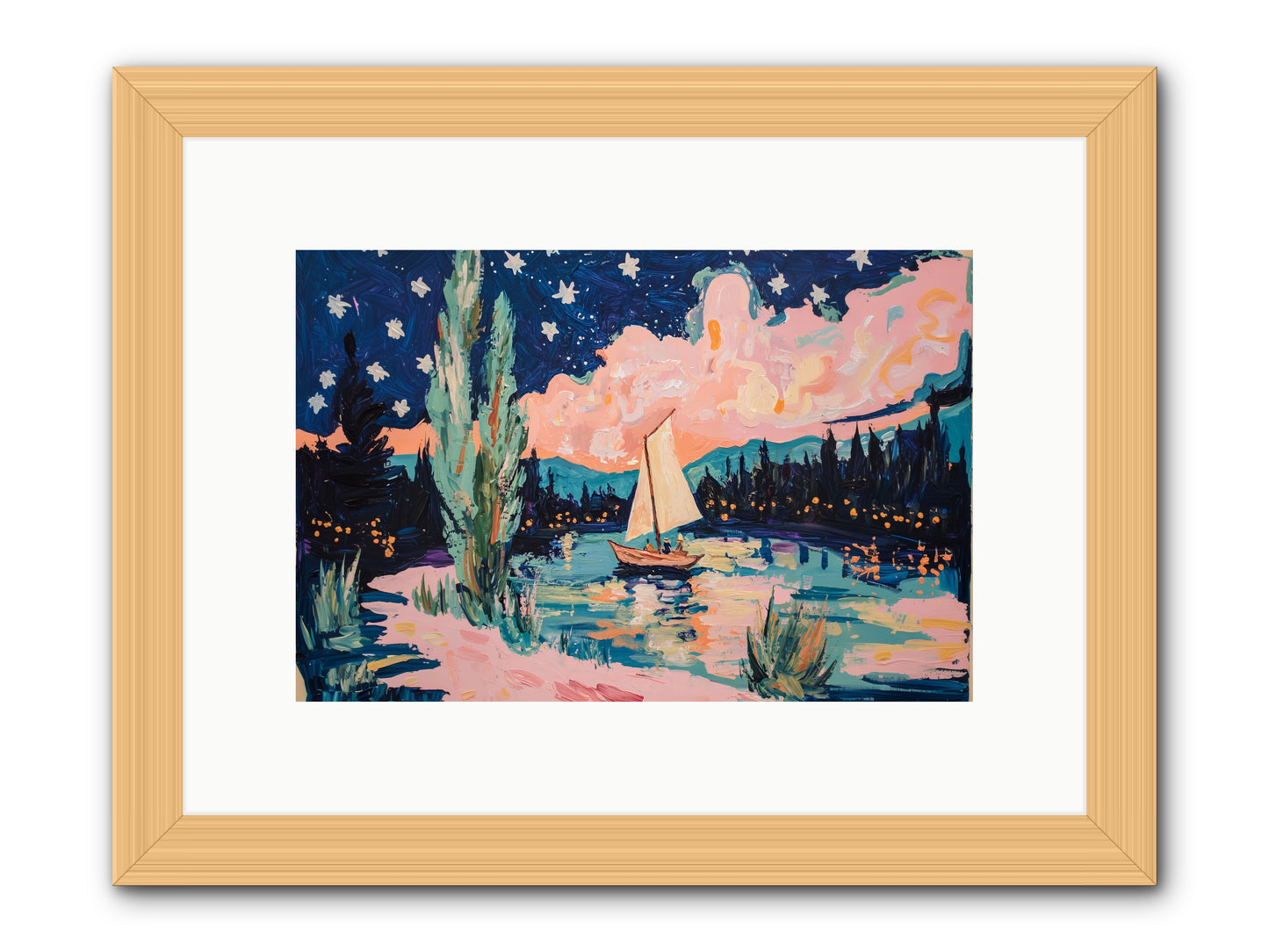 Summer Sails No. 1 -- Framed Print - Natural 12x8