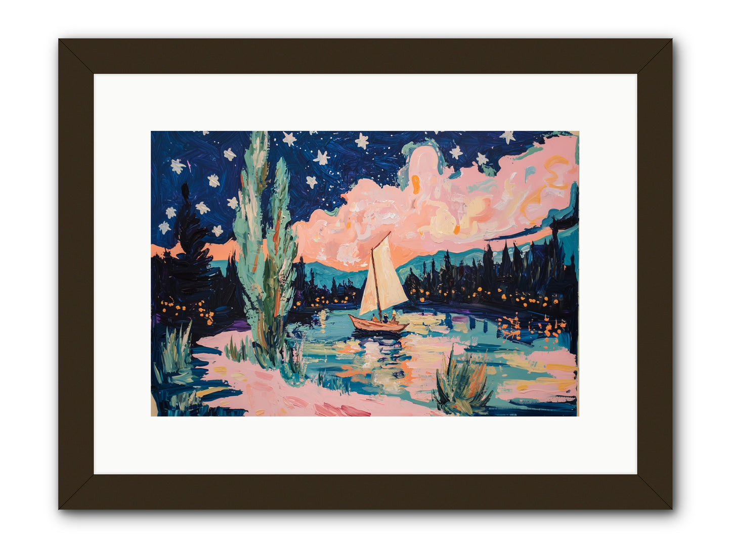 Summer Sails No. 1 -- Framed Print - Black 15x10