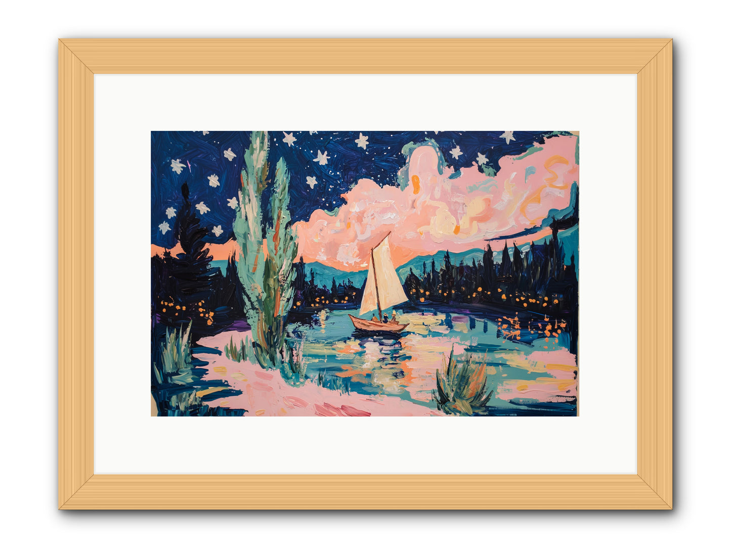 Summer Sails No. 1 -- Framed Print - Natural 15x10