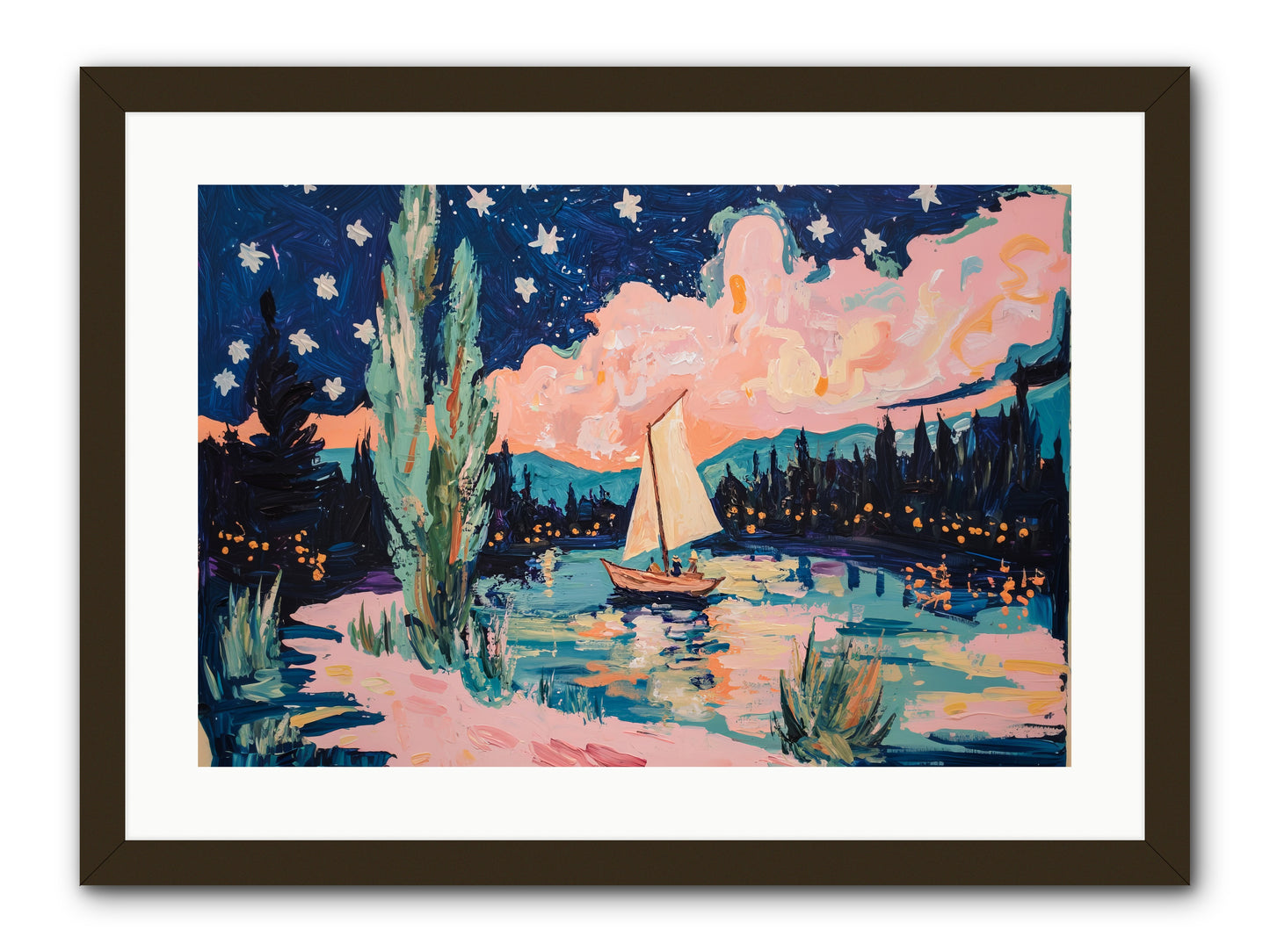 Summer Sails No. 1 -- Framed Print - Black 24x16