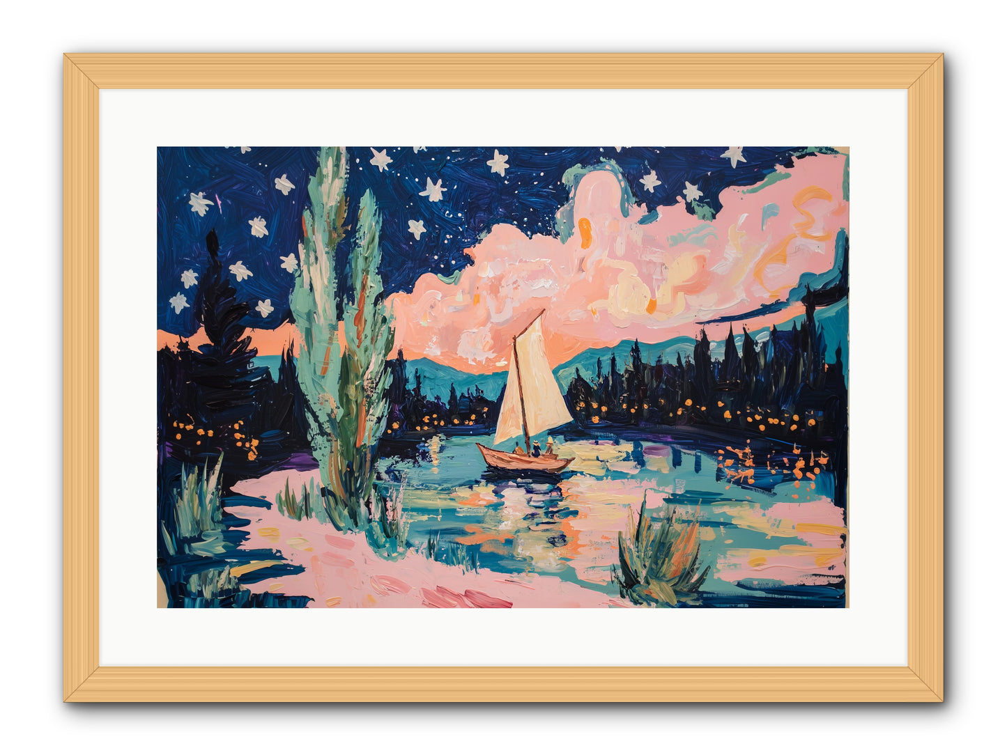 Summer Sails No. 1 -- Framed Print - Natural 24x16
