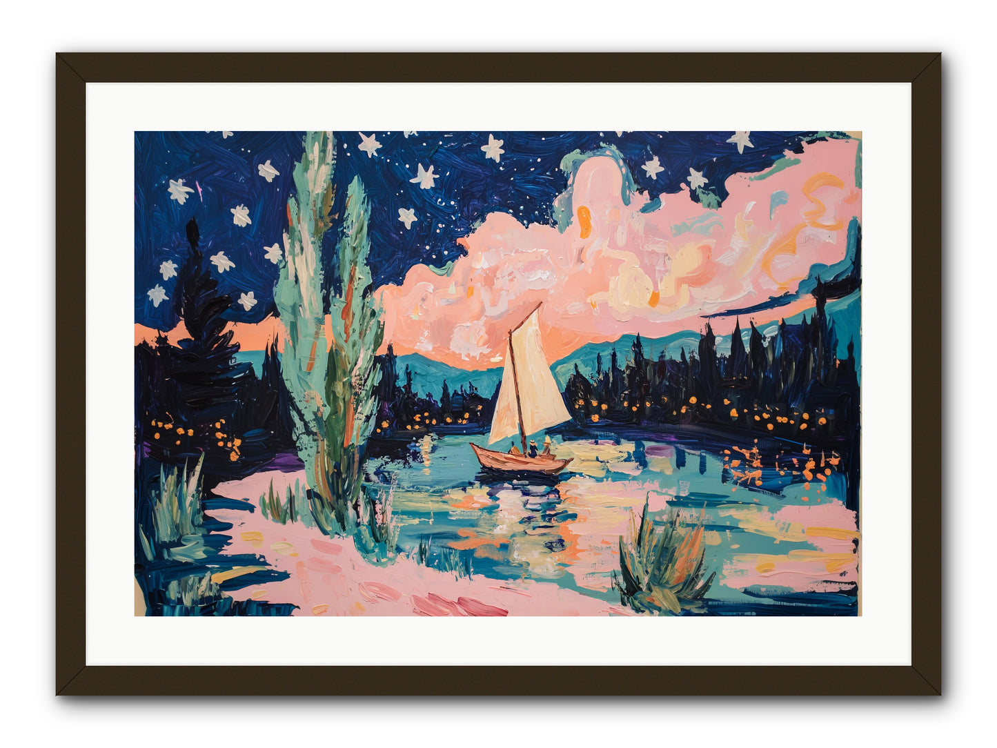 Summer Sails No. 1 -- Framed Print - Black 30x20