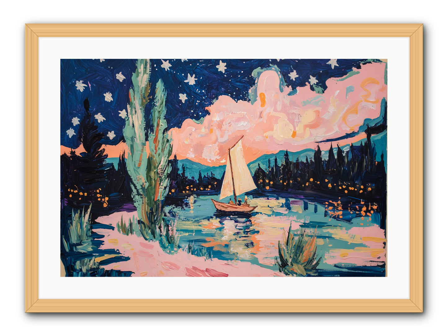 Summer Sails No. 1 -- Framed Print - Natural 30x20