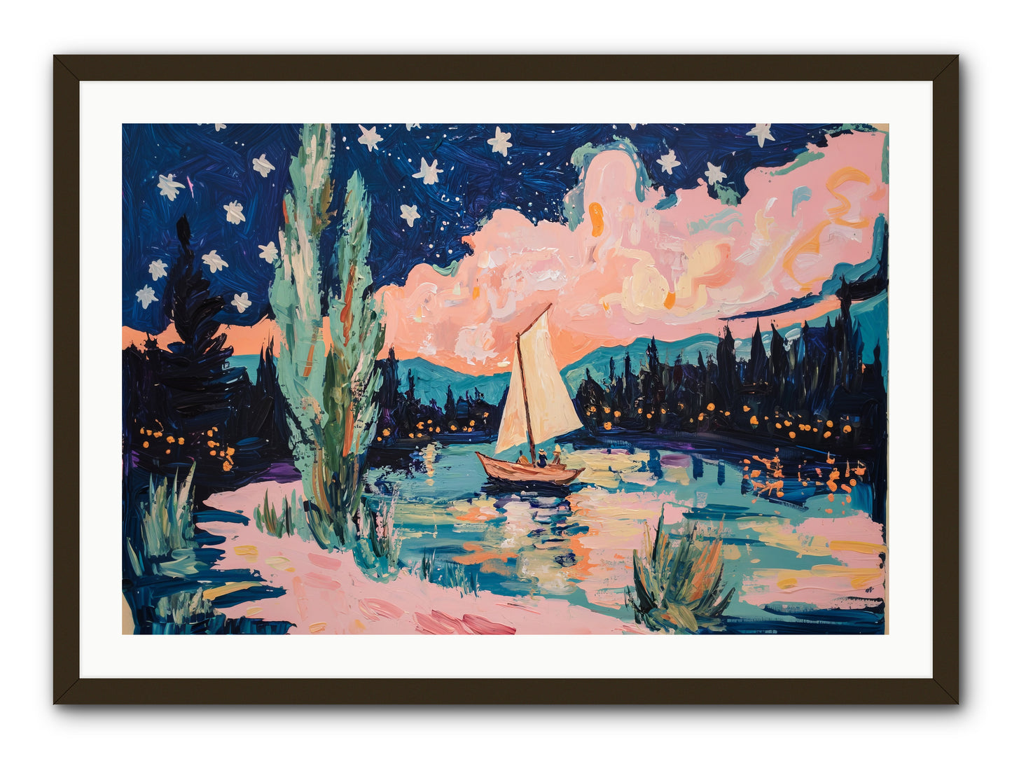 Summer Sails No. 1 -- Framed Print - Black 36x24