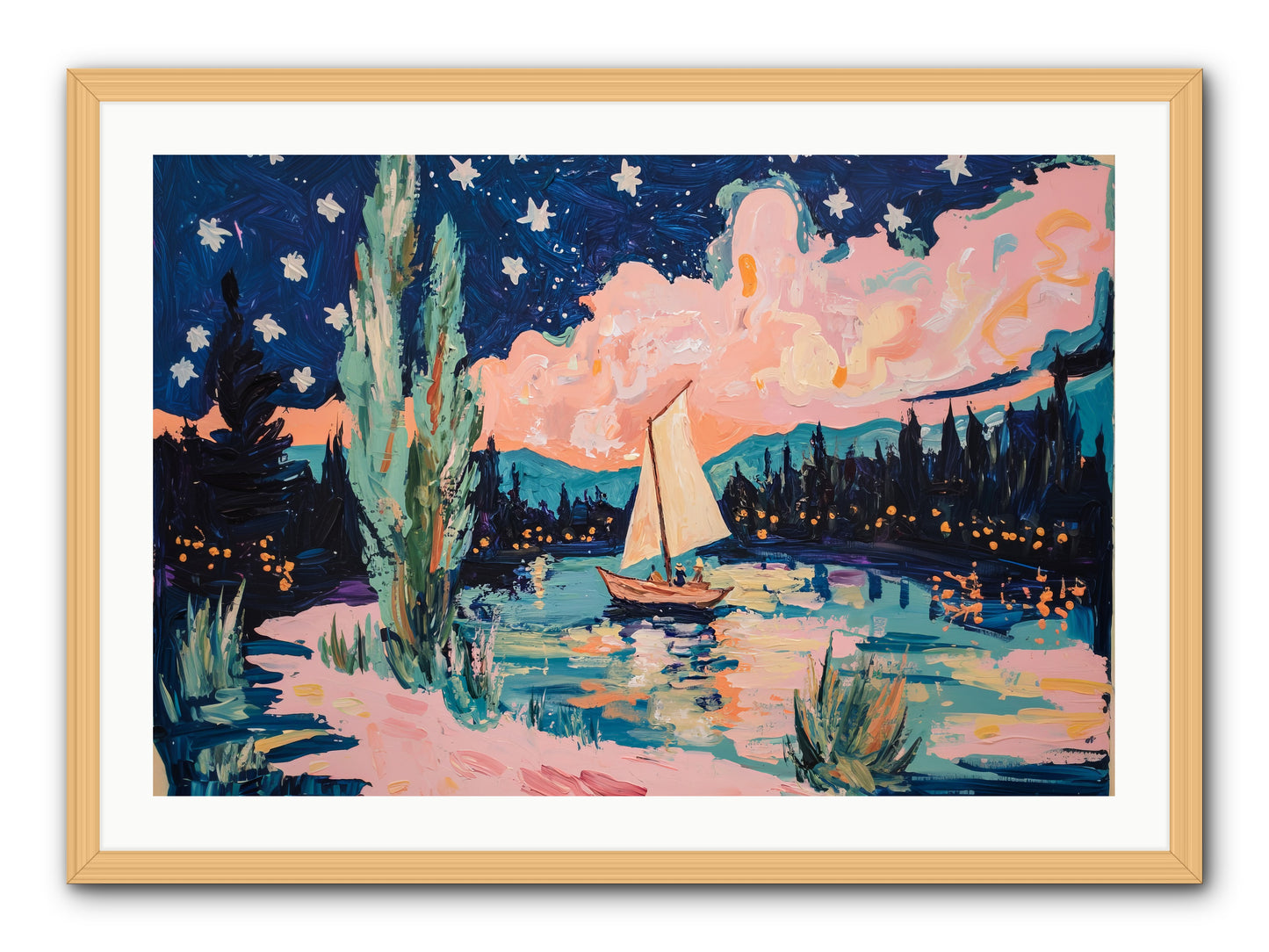 Summer Sails No. 1 -- Framed Print - Natural 36x24