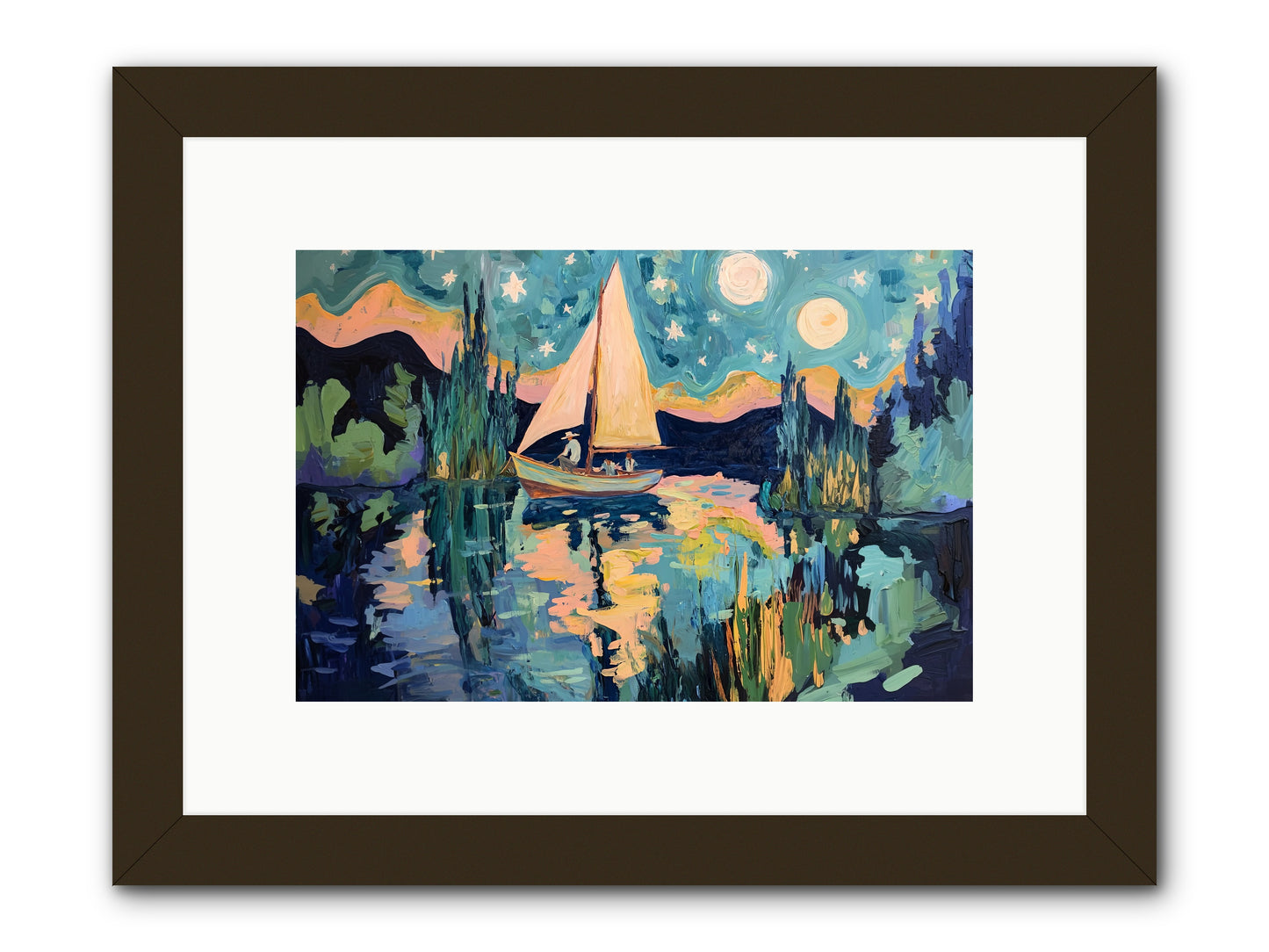 Summer Sails No. 2 -- Framed Print - Black 12x8