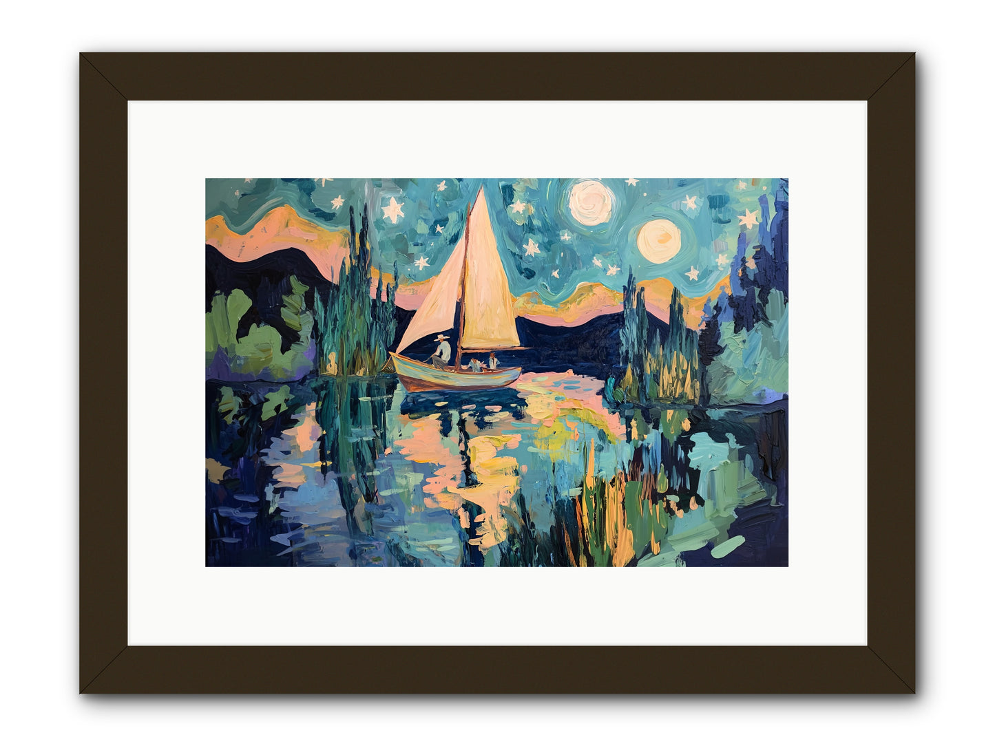 Summer Sails No. 2 -- Framed Print - Black 15x10