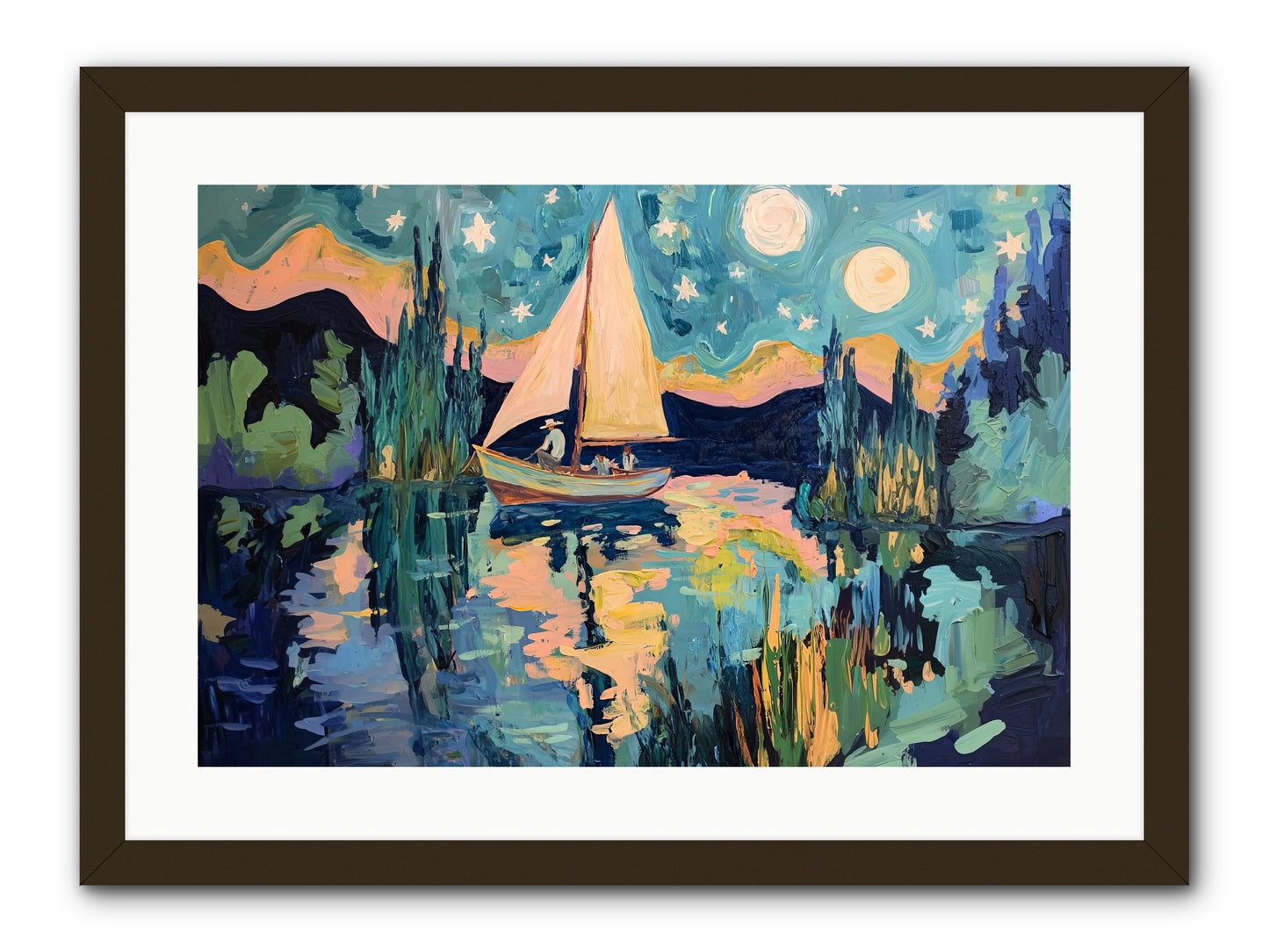 Summer Sails No. 2 -- Framed Print - Black 24x16