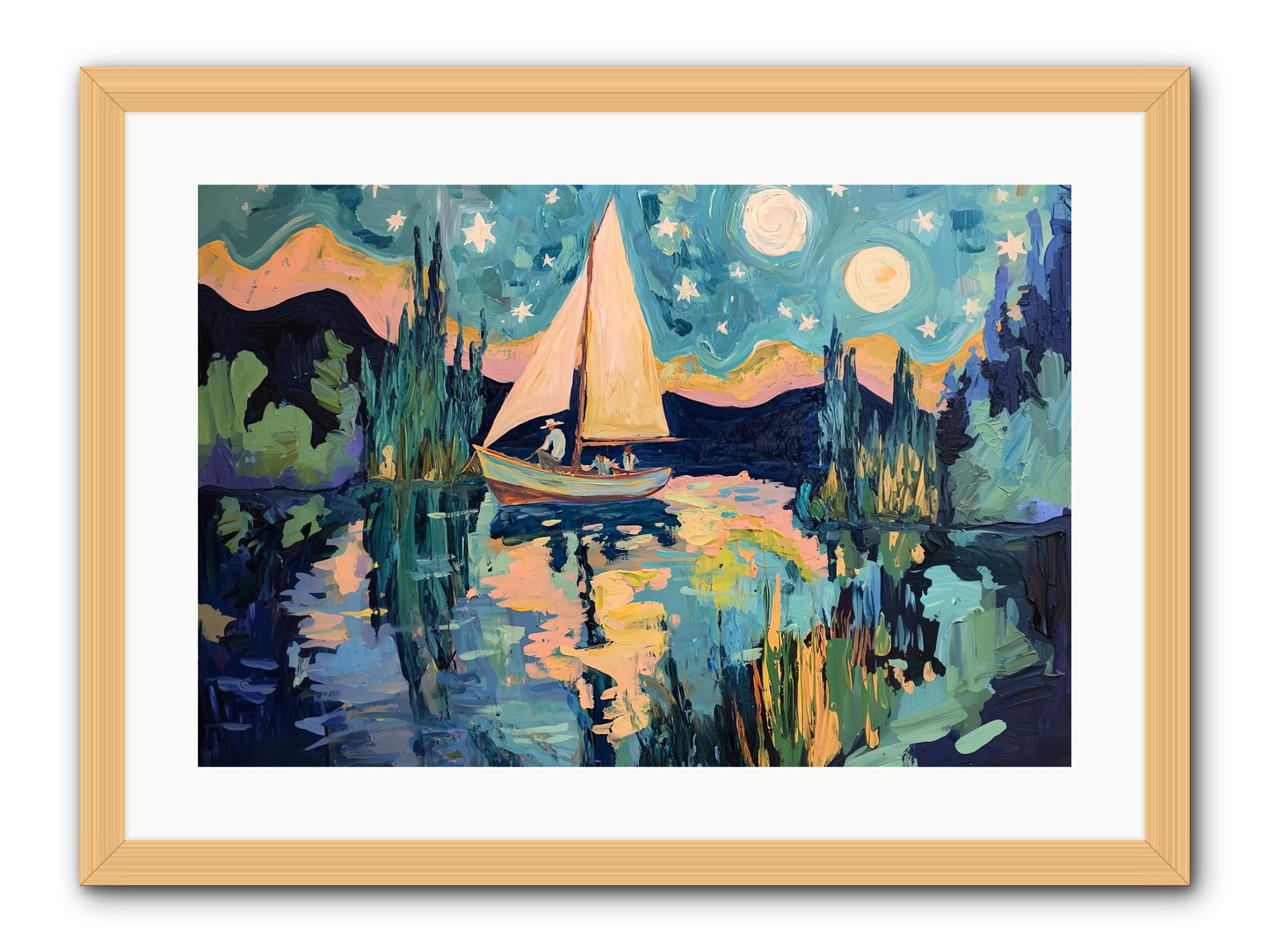 Summer Sails No. 2 -- Framed Print - Natural 24x16