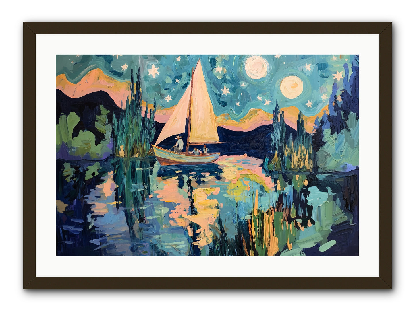 Summer Sails No. 2 -- Framed Print - Black 30x20