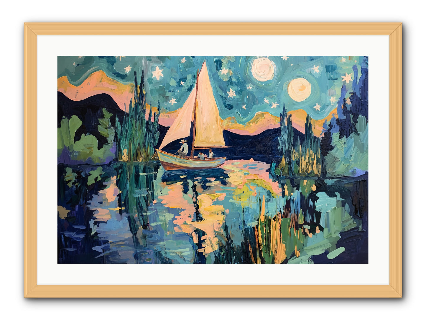 Summer Sails No. 2 -- Framed Print - Natural 30x20