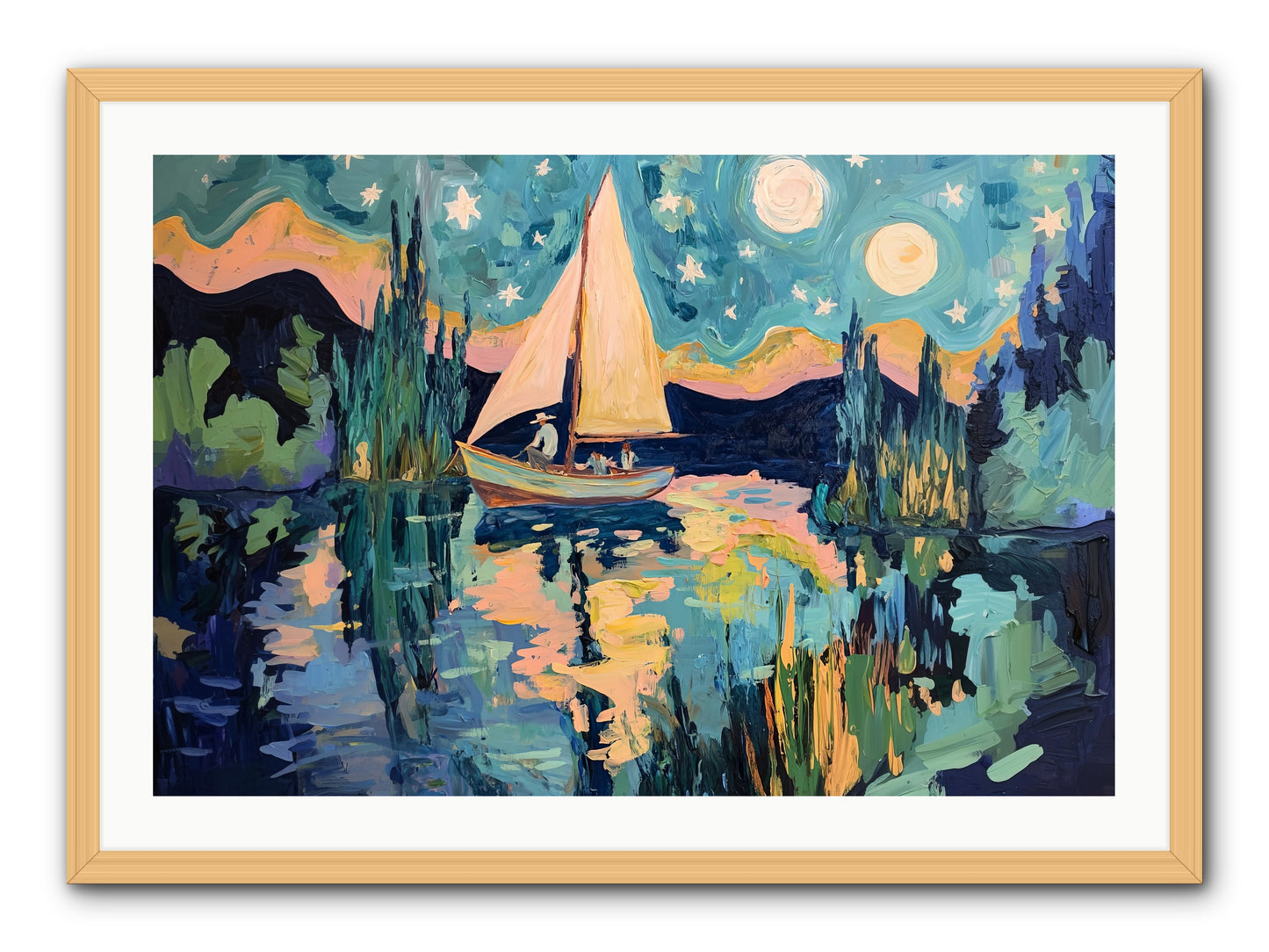 Summer Sails No. 2 -- Framed Print - Natural 36x24