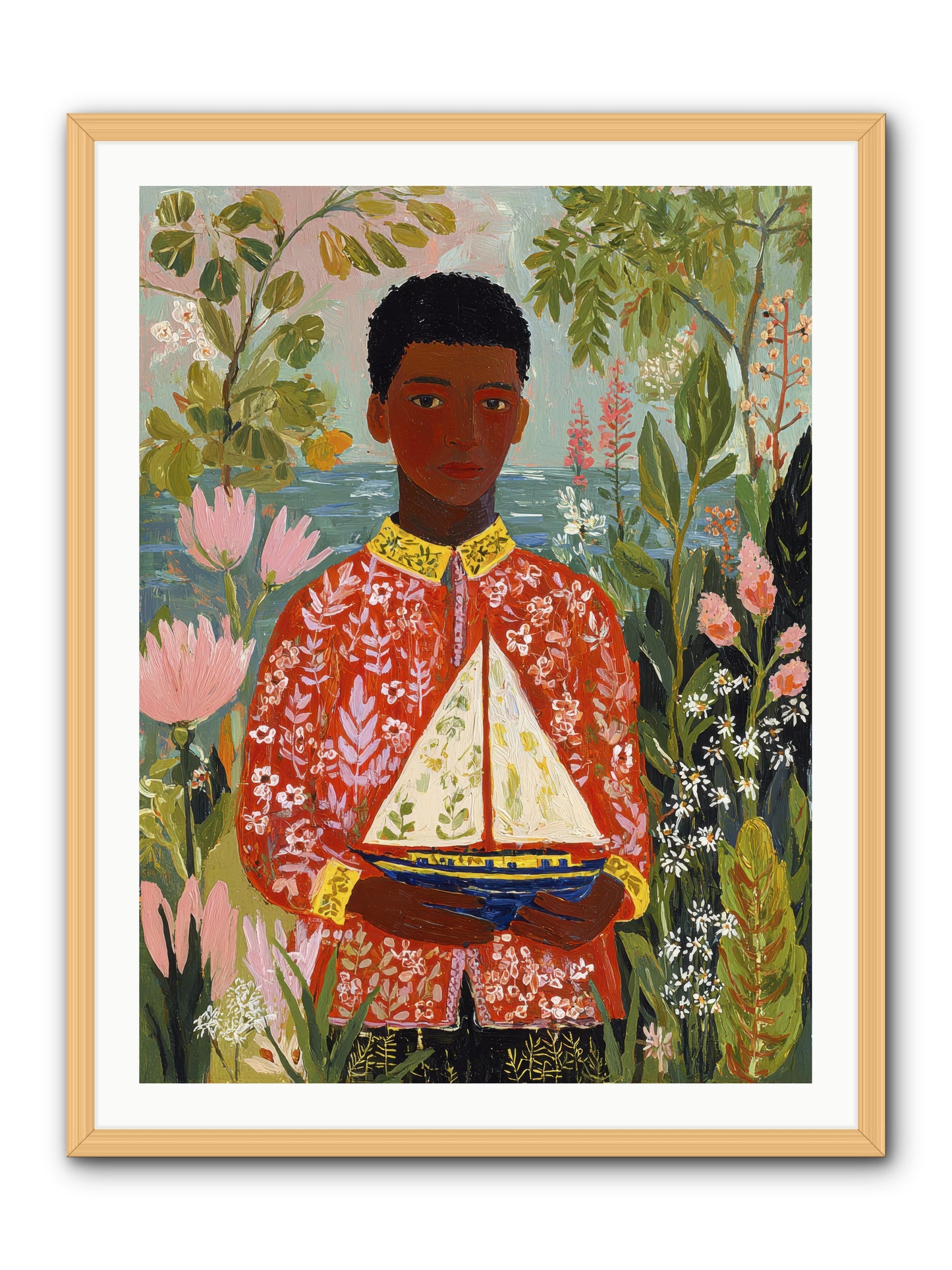 Summer Visitors -- Framed Print - Natural 30x40