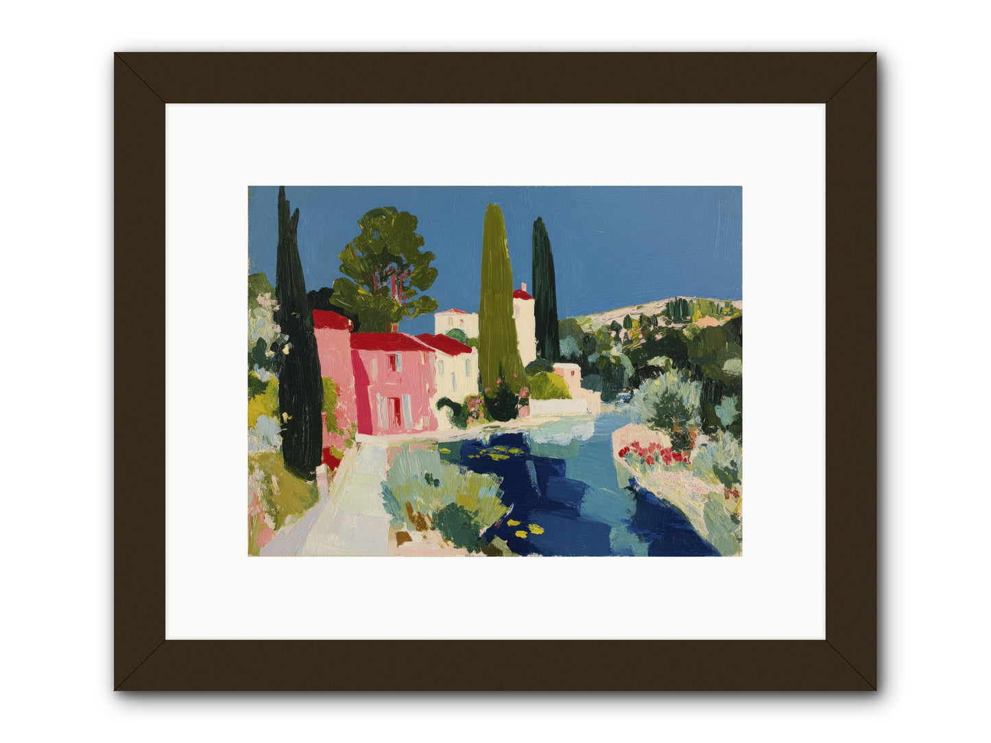 Summer at the Villa -- Framed Print - Black 12x9