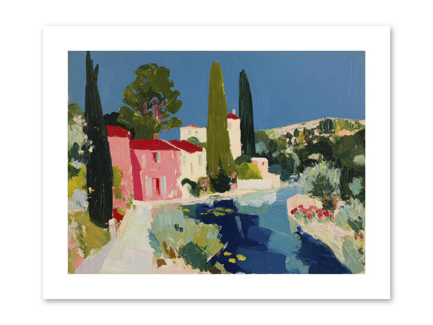 Summer at the Villa -- Paper Print 12x9