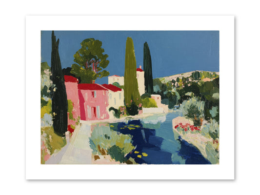 Summer at the Villa -- Paper Print 12x9