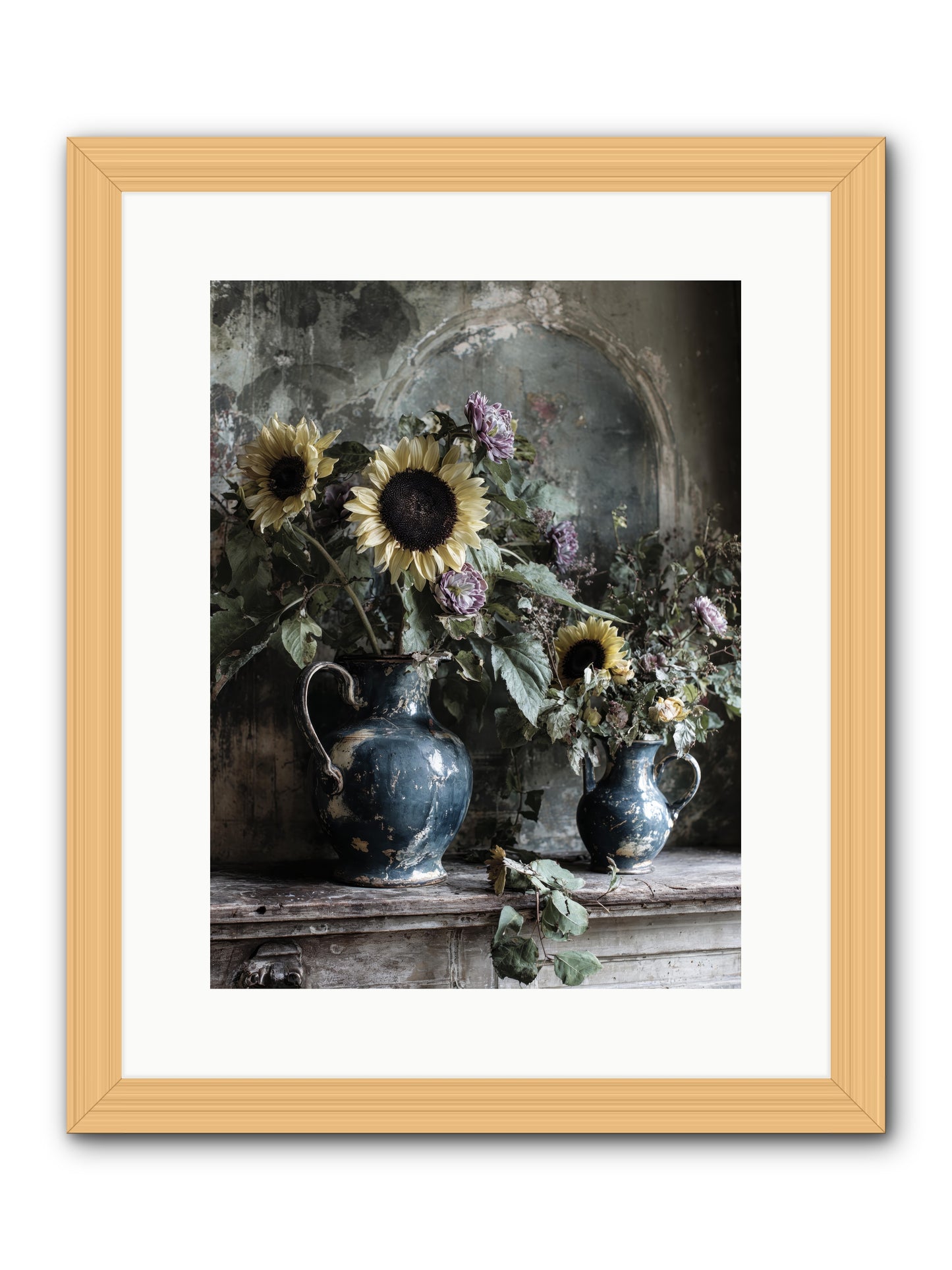 Summer society -- Framed Print - Natural 12x16