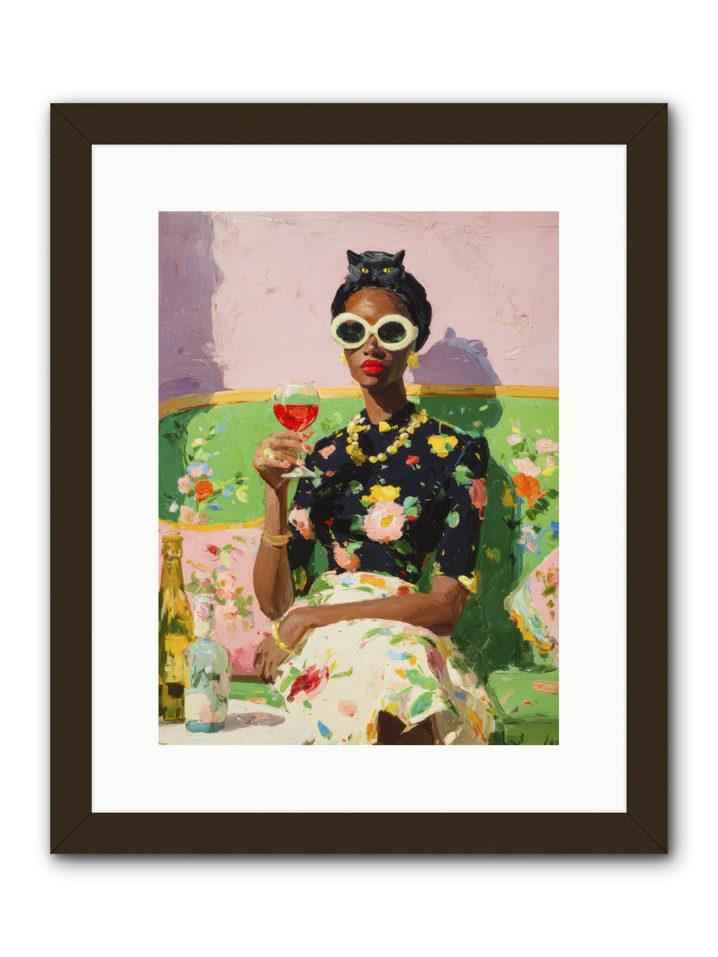 Summer with Her Shadow -- Framed Print - Black 12x16