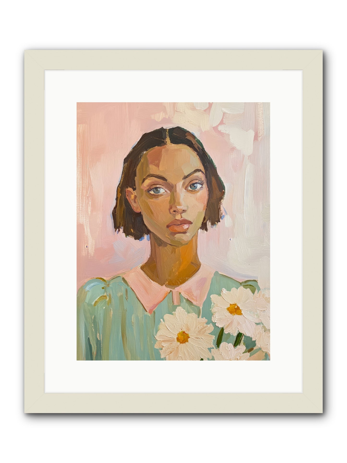 Summer's Portrait -- Framed Print - White 12x16