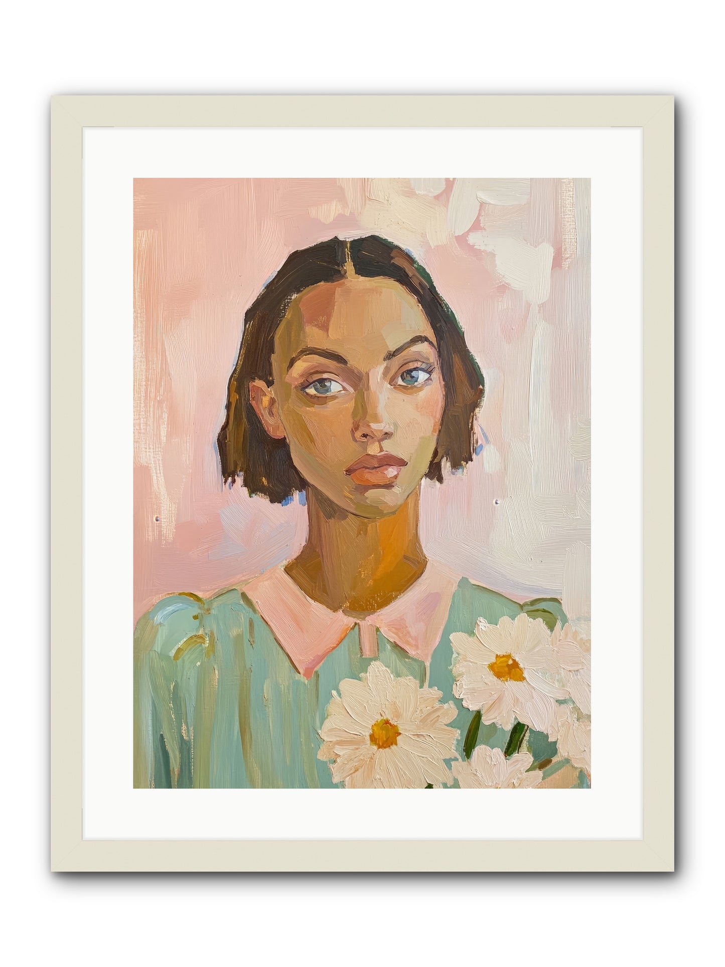Summer's Portrait -- Framed Print - White 18x24