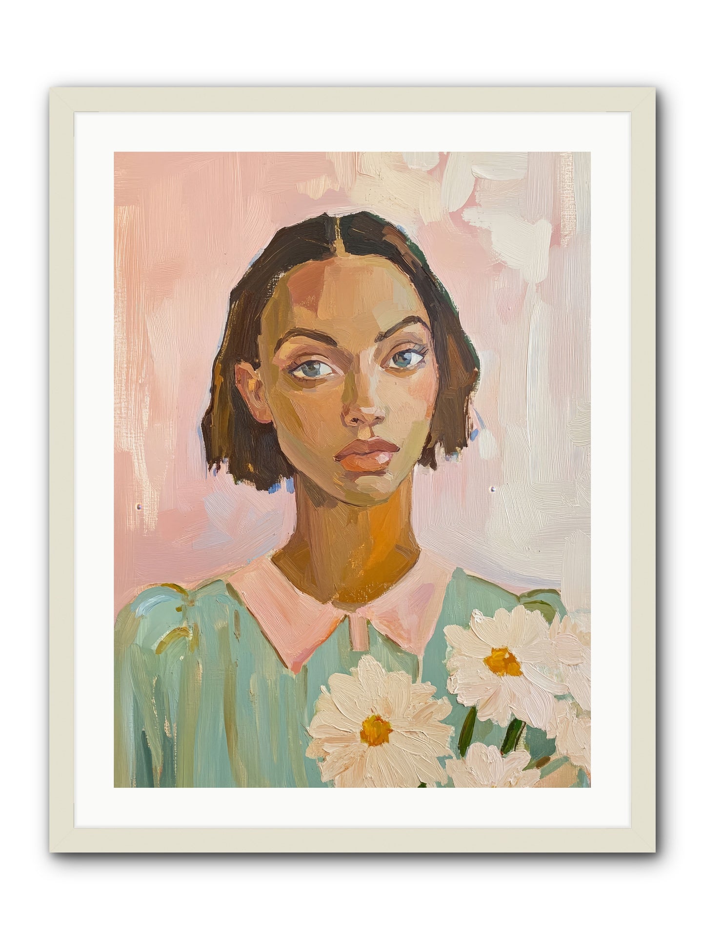 Summer's Portrait -- Framed Print - White 24x32