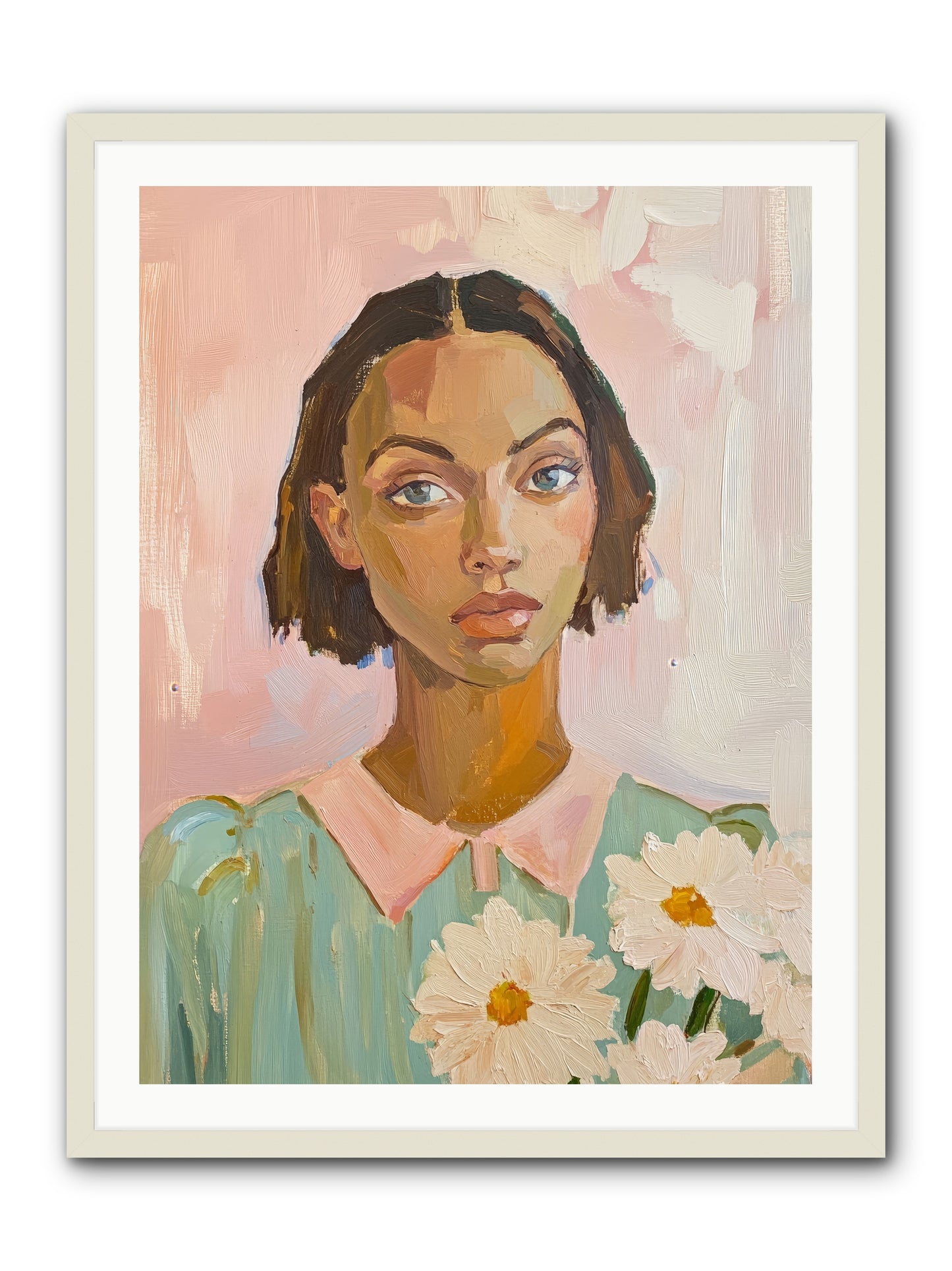 Summer's Portrait -- Framed Print - White 30x40