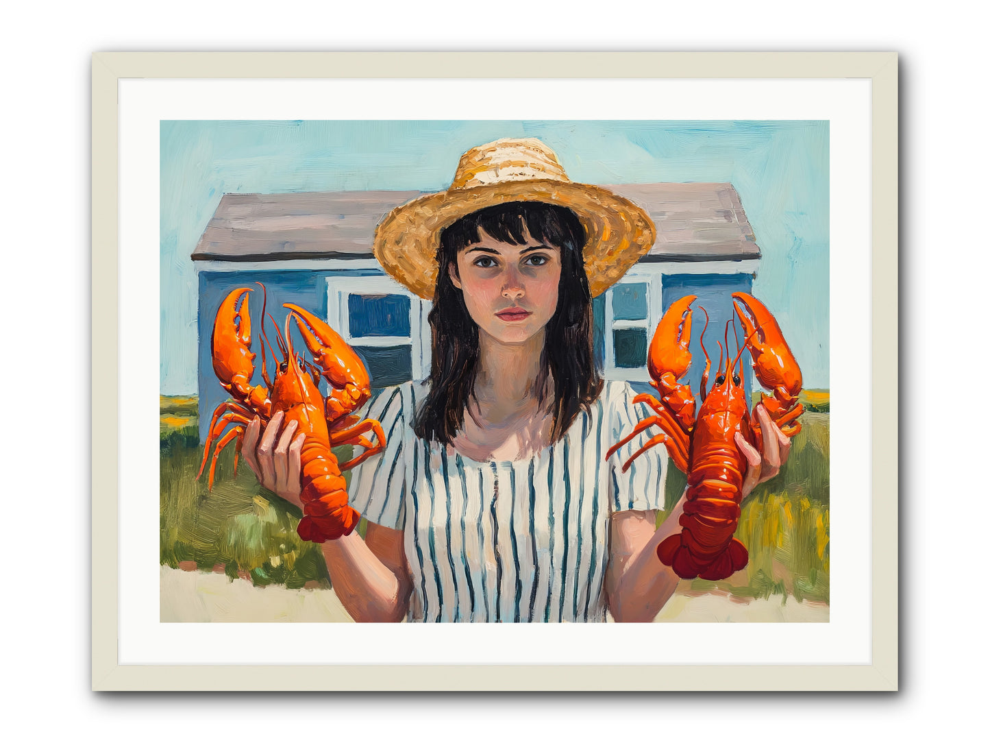 Summer's Prize -- Framed Print - White 32x24