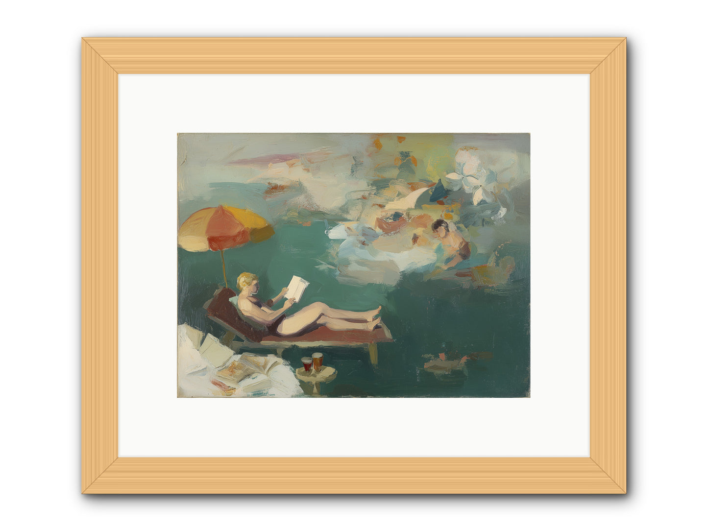 Summer's Sweet Surrender -- Framed Print - Natural 12x9