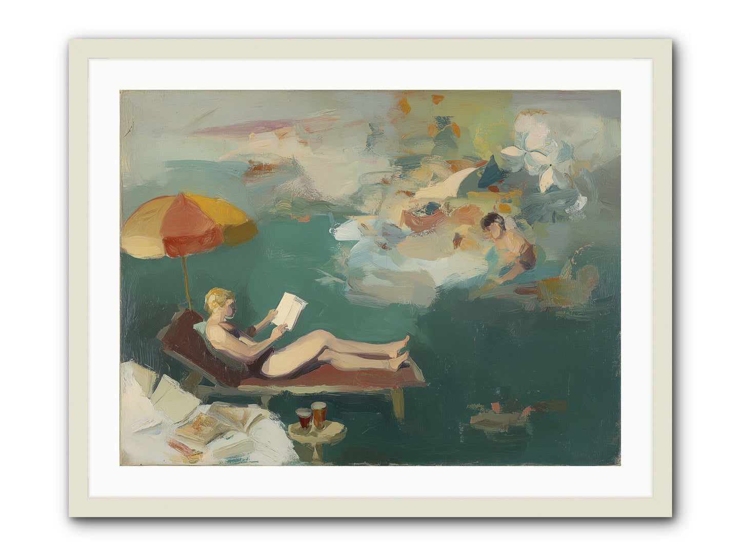 Summer's Sweet Surrender -- Framed Print - White 32x24