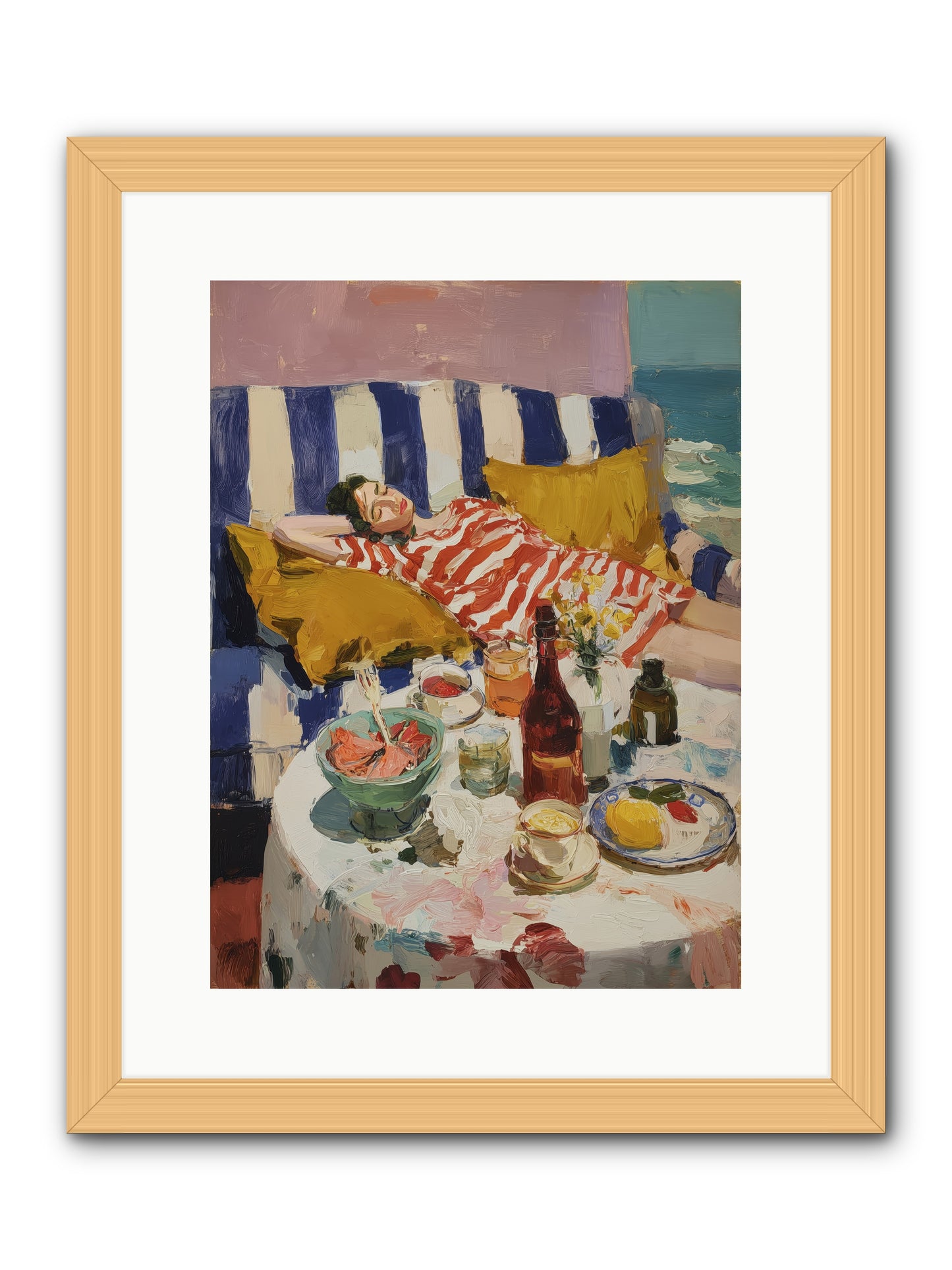 Sun-Kissed Slumber -- Framed Print - Natural 12x16