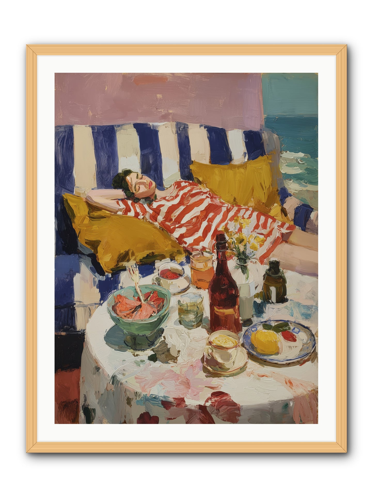 Sun-Kissed Slumber -- Framed Print - Natural 30x40
