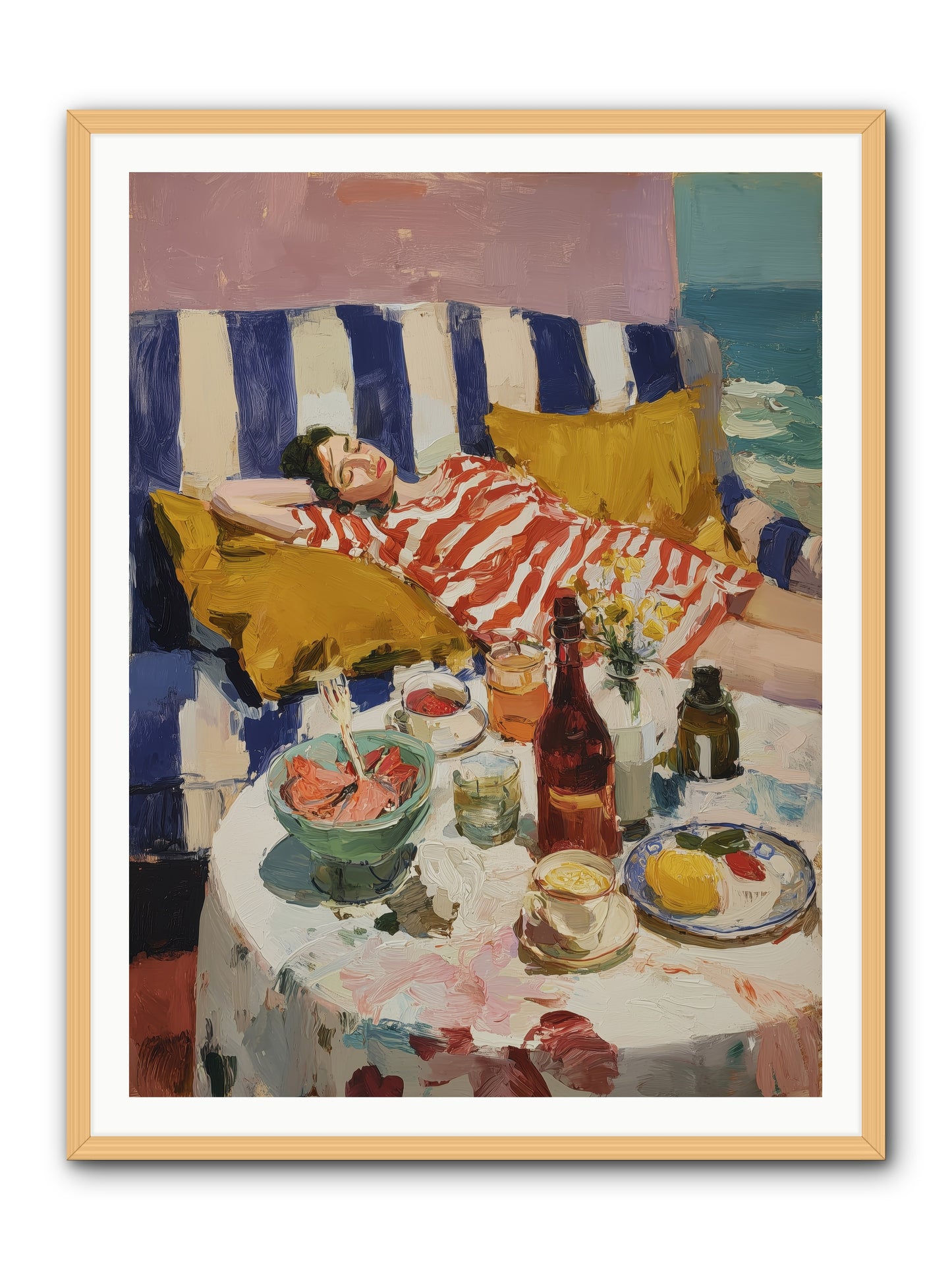 Sun-Kissed Slumber -- Framed Print - Natural 36x48