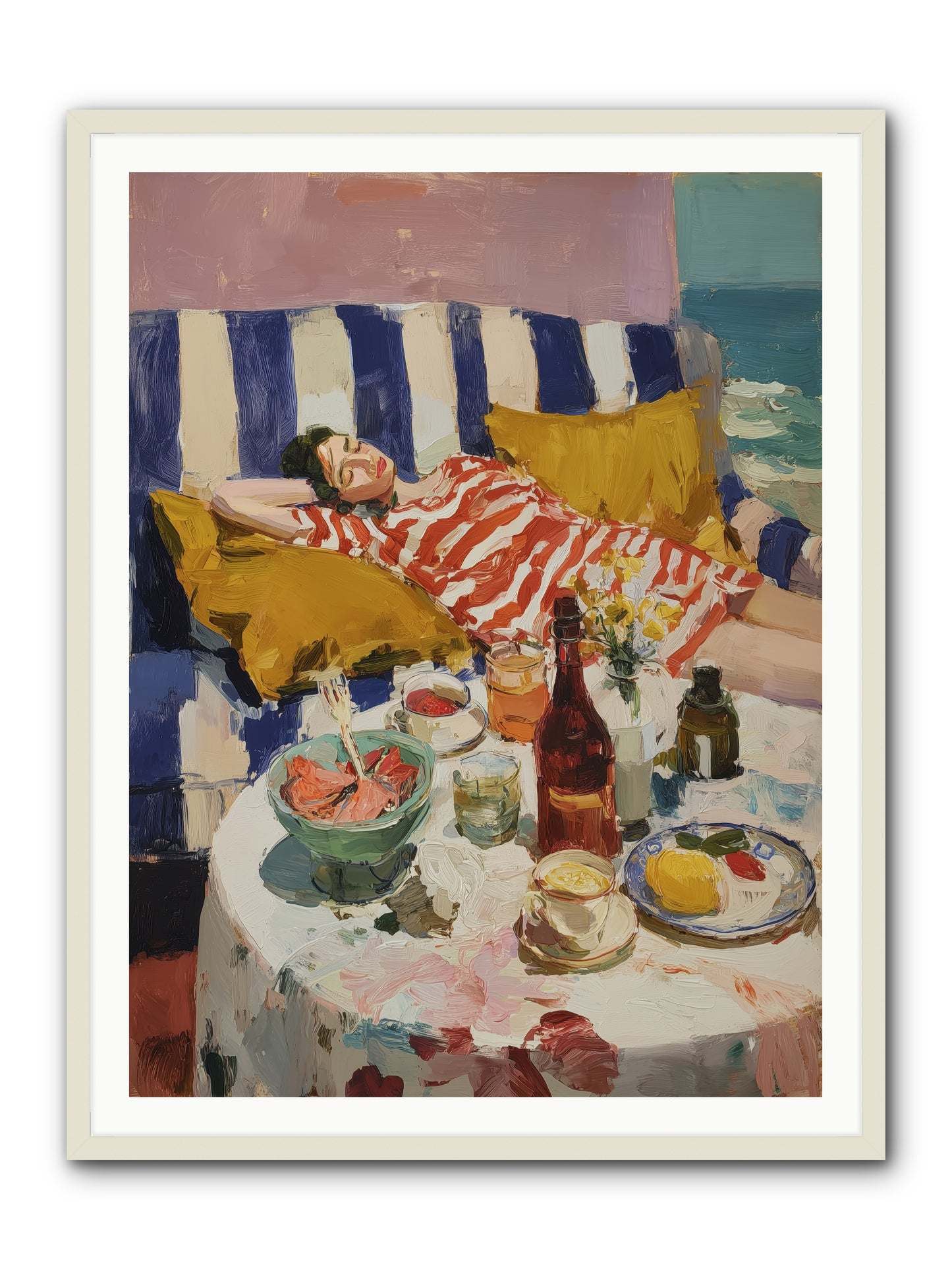 Sun-Kissed Slumber -- Framed Print - White 36x48