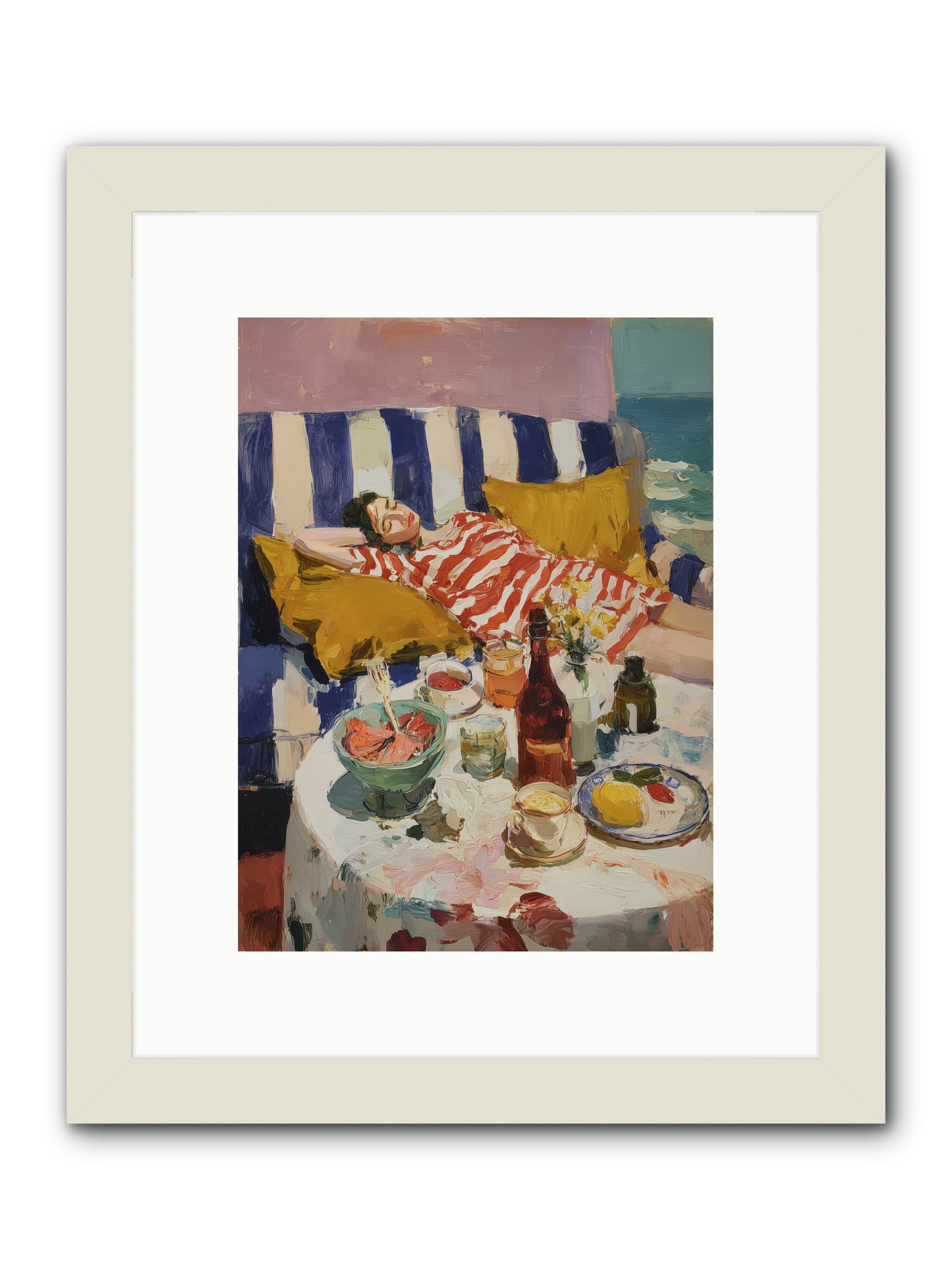 Sun-Kissed Slumber -- Framed Print - White 9x12