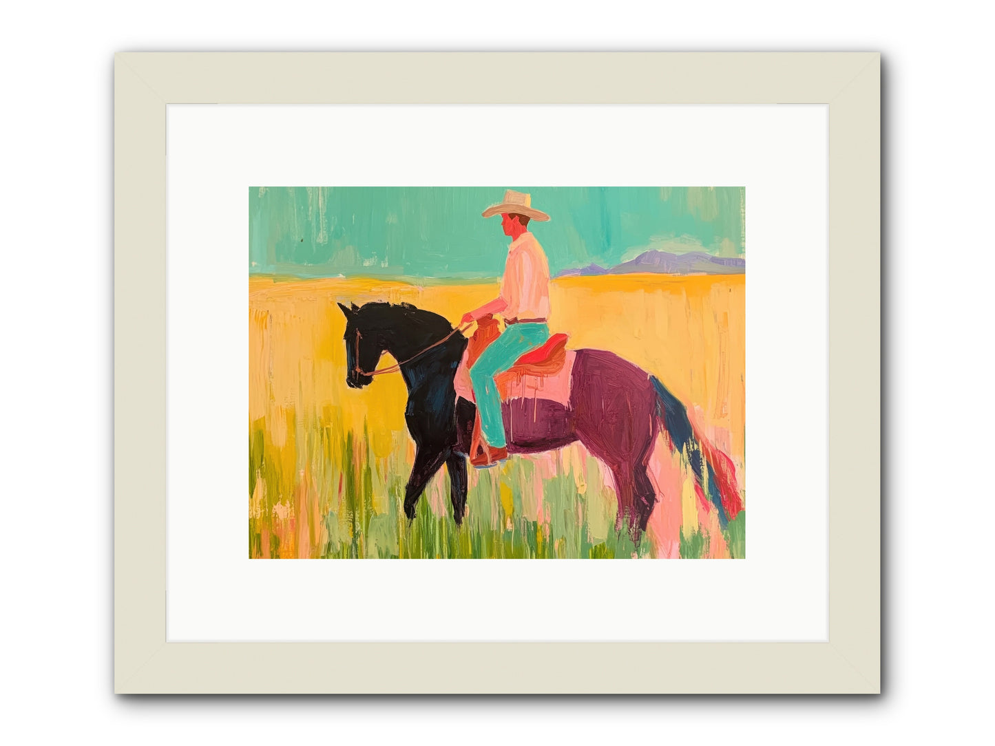 Sun-Touched Journey -- Framed Print - White 12x9