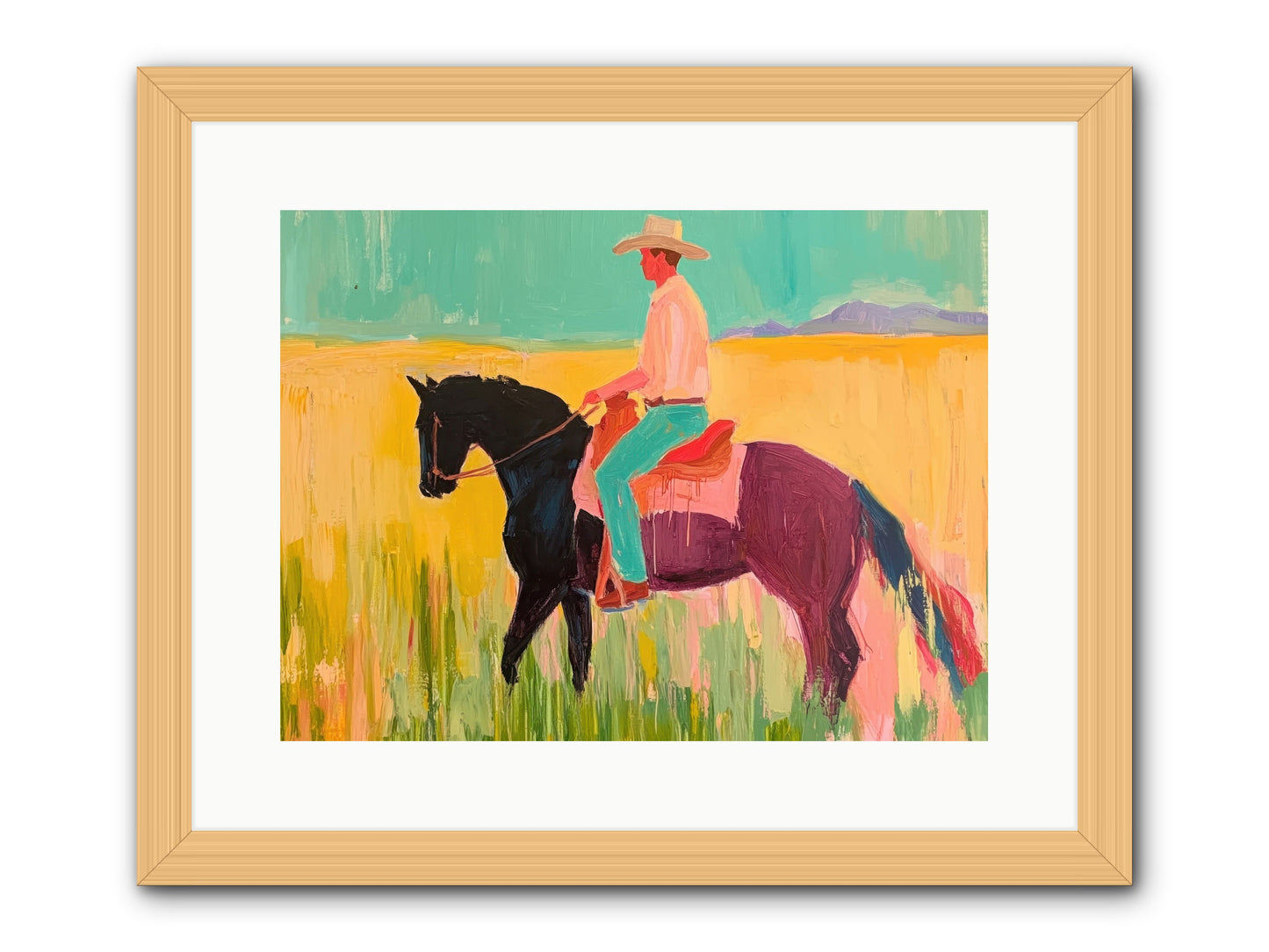 Sun-Touched Journey -- Framed Print - Natural 16x12