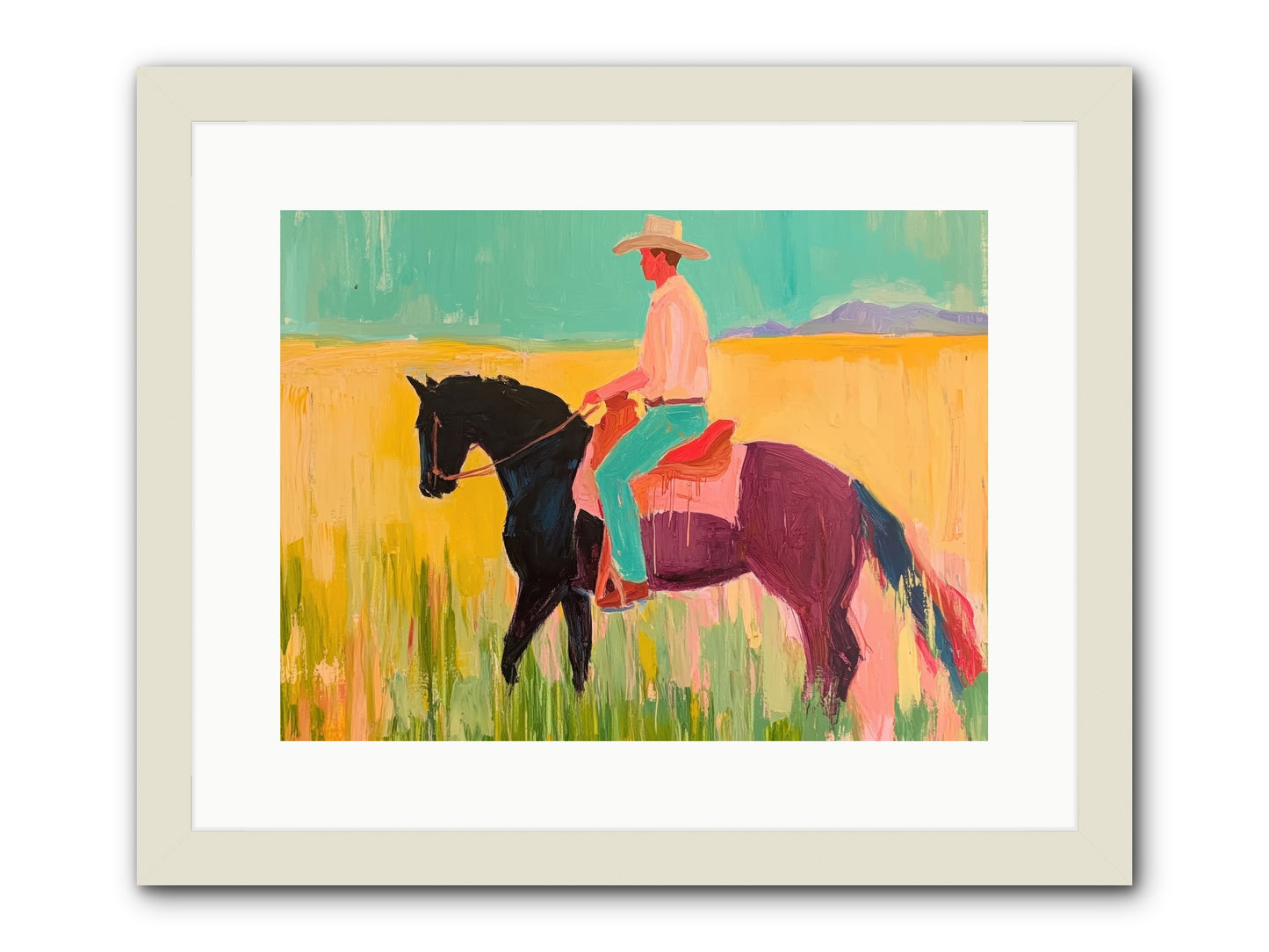 Sun-Touched Journey -- Framed Print - White 16x12