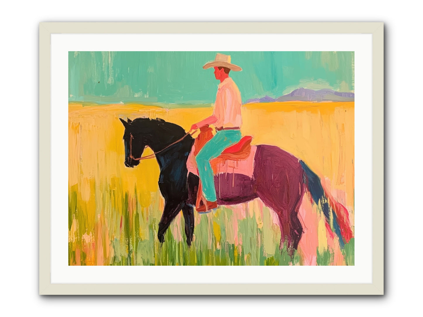 Sun-Touched Journey -- Framed Print - White 32x24