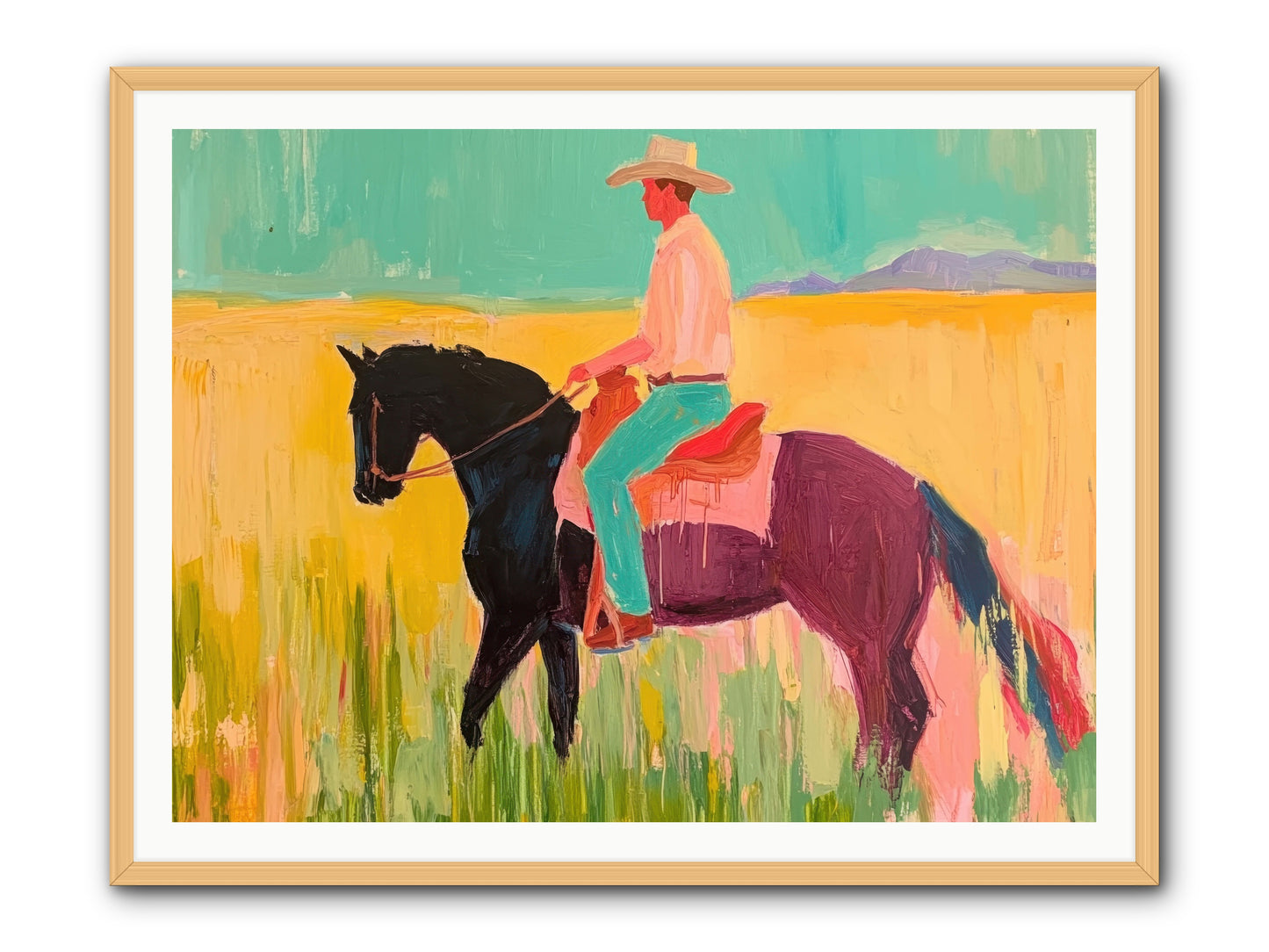 Sun-Touched Journey -- Framed Print - Natural 48x36