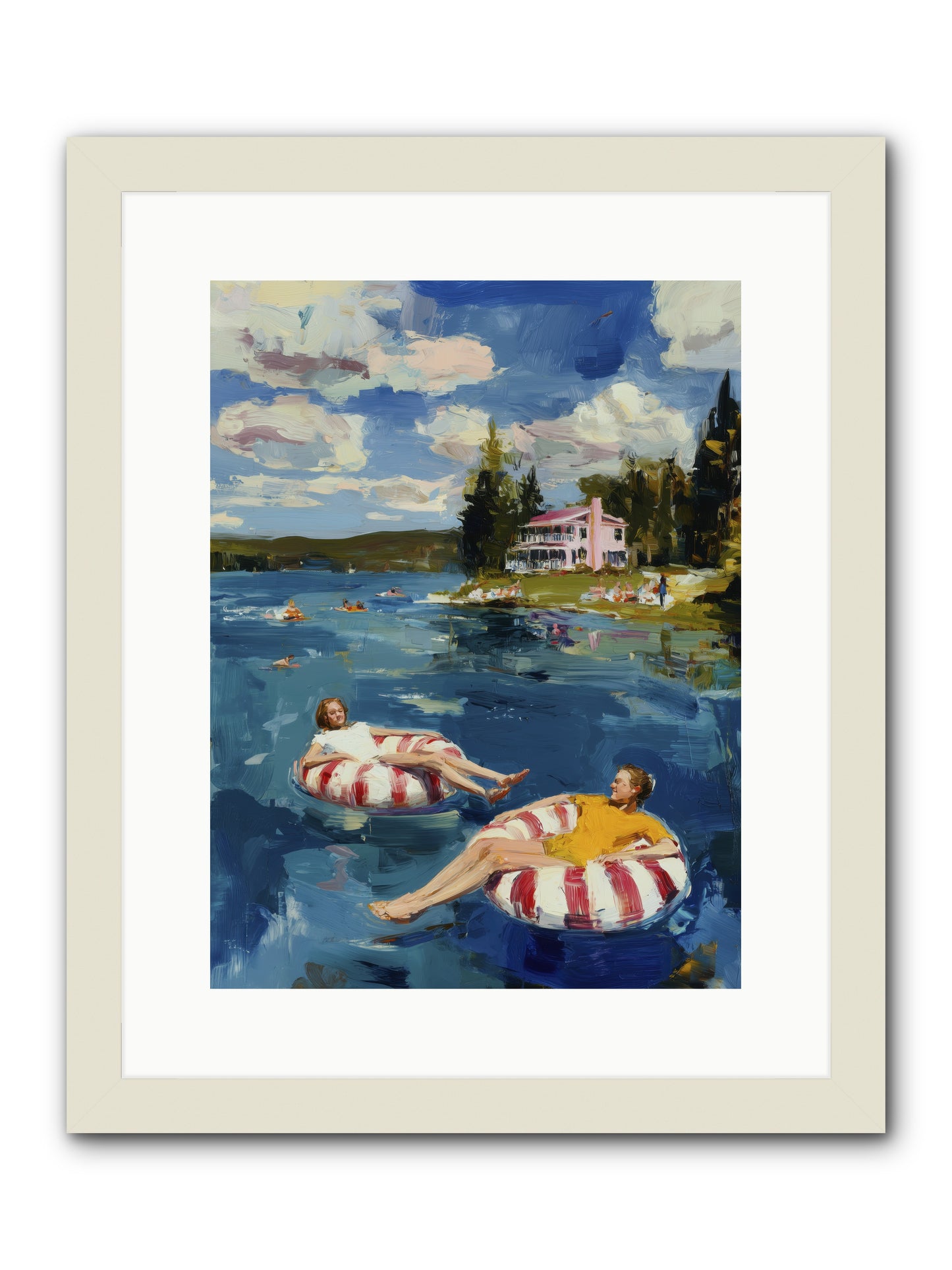 Sunburn & Laughter -- Framed Print - White 12x16