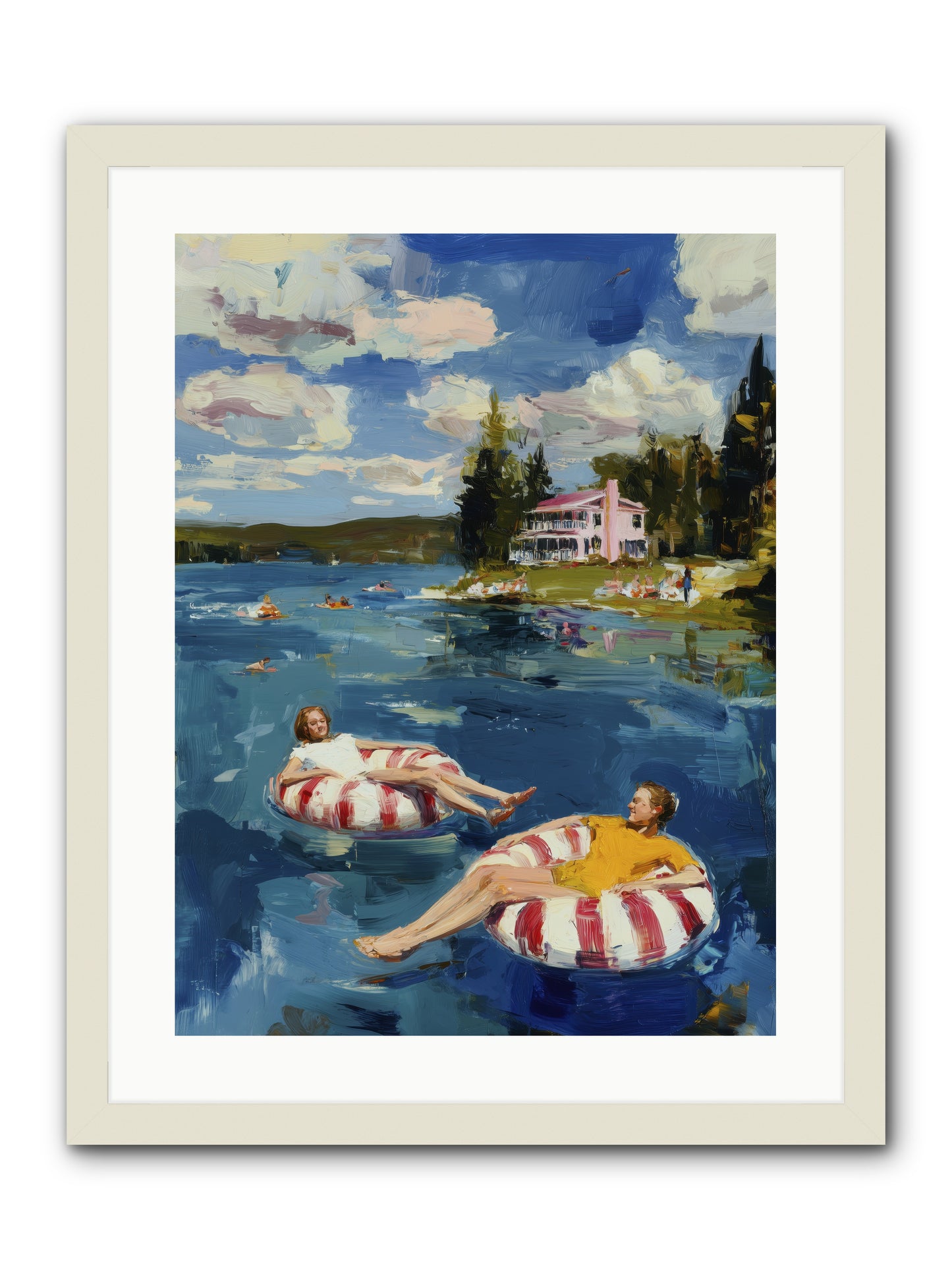 Sunburn & Laughter -- Framed Print - White 18x24