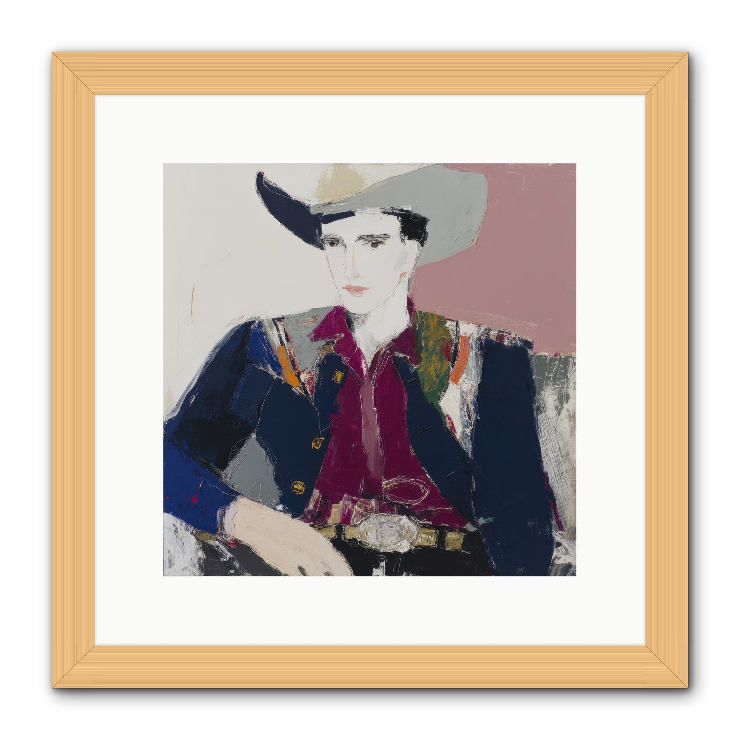 Sunday Rodeo -- Framed Print - Natural 12x12