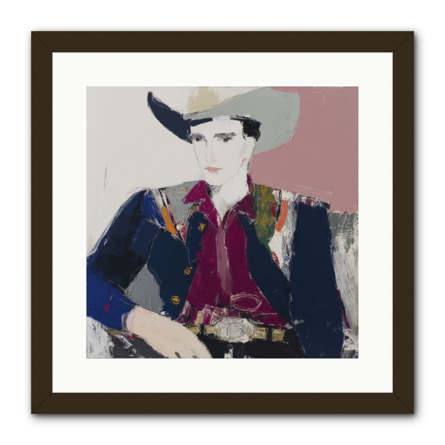 Sunday Rodeo -- Framed Print - Black 16x16