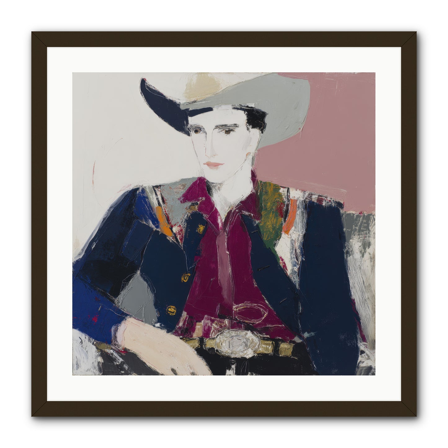 Sunday Rodeo -- Framed Print - Black 24x24