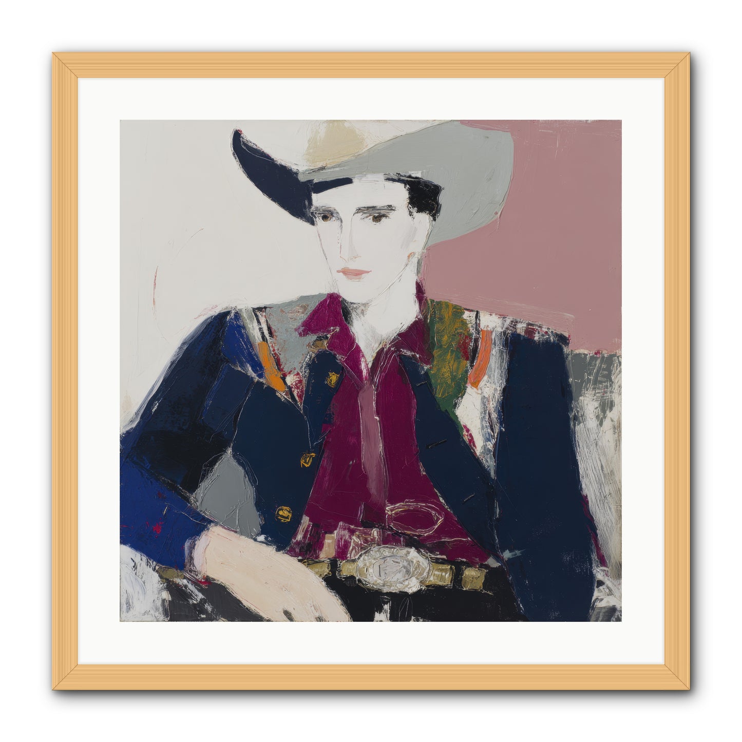 Sunday Rodeo -- Framed Print - Natural 24x24